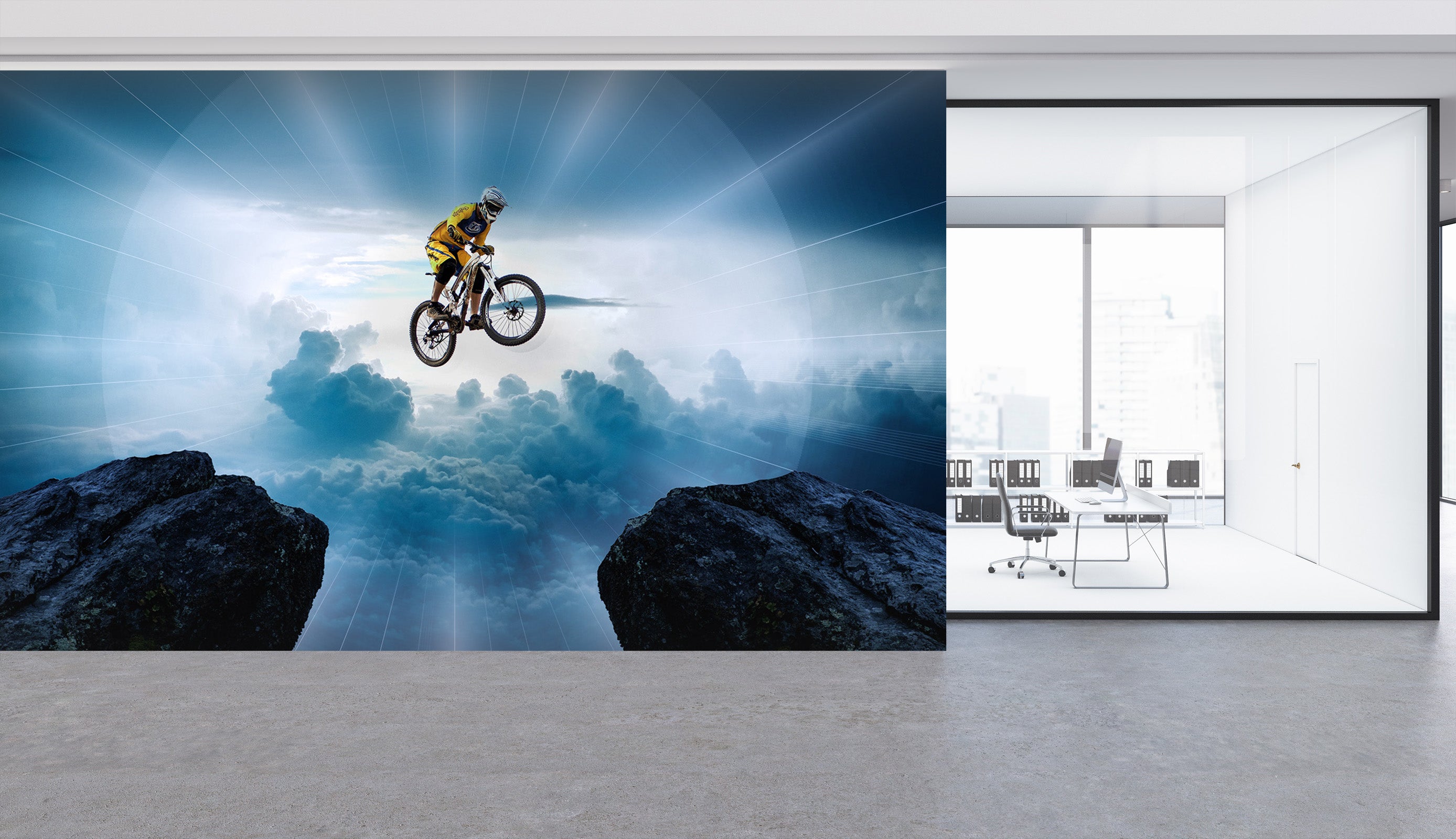 3D Mountain Bike 135 Vehicle Wall Murals