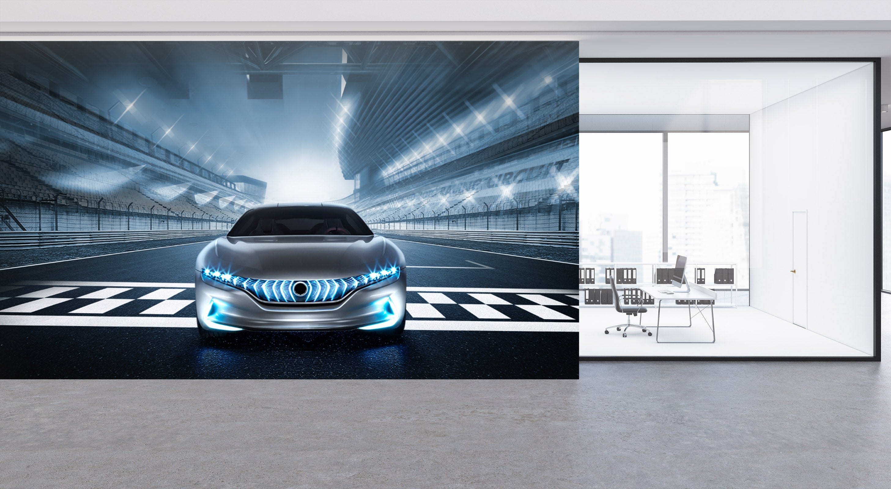 3D Stadium Sports Car 285 Vehicle Wall Murals