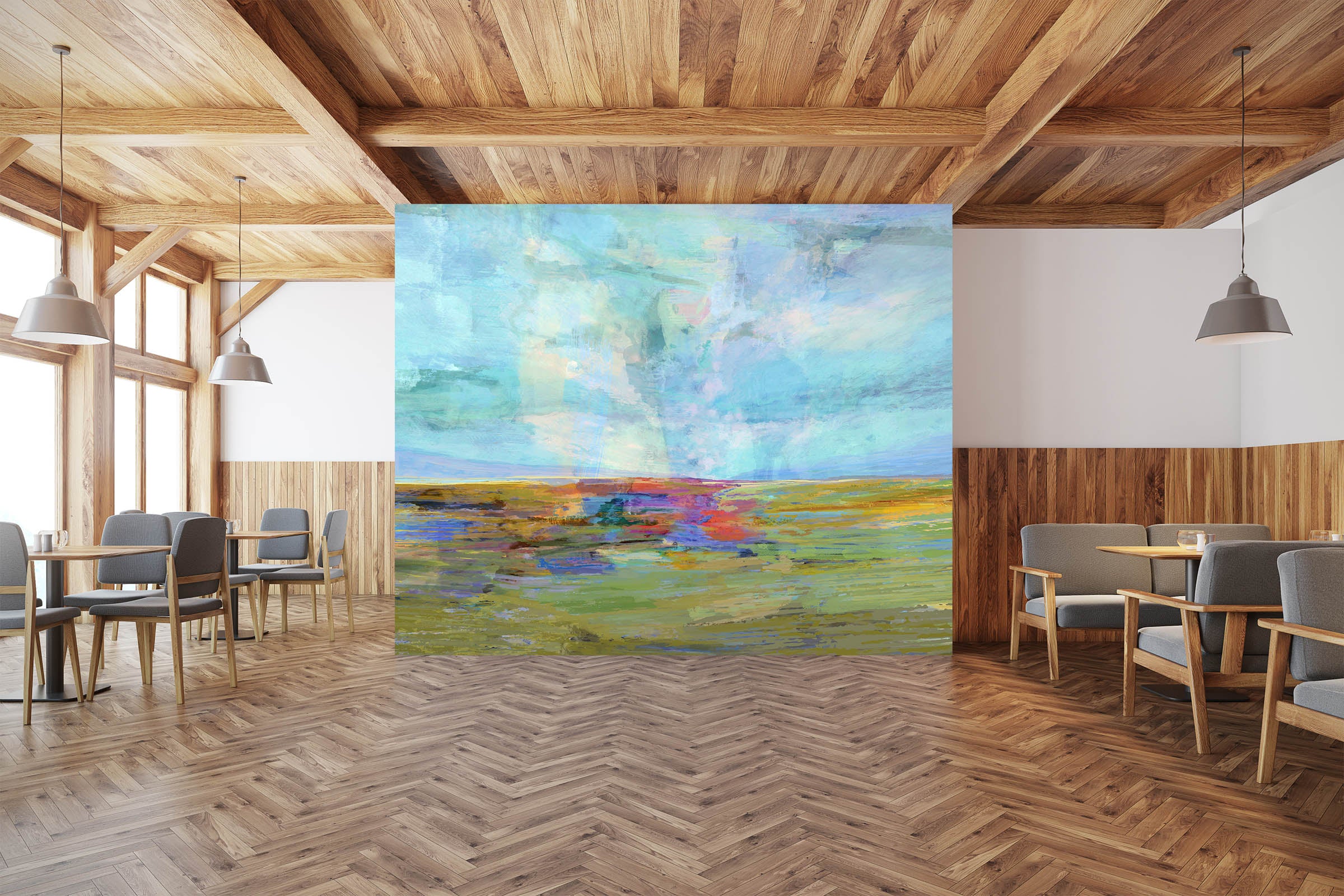 3D Blue Steppe 1418 Michael Tienhaara Wall Mural Wall Murals