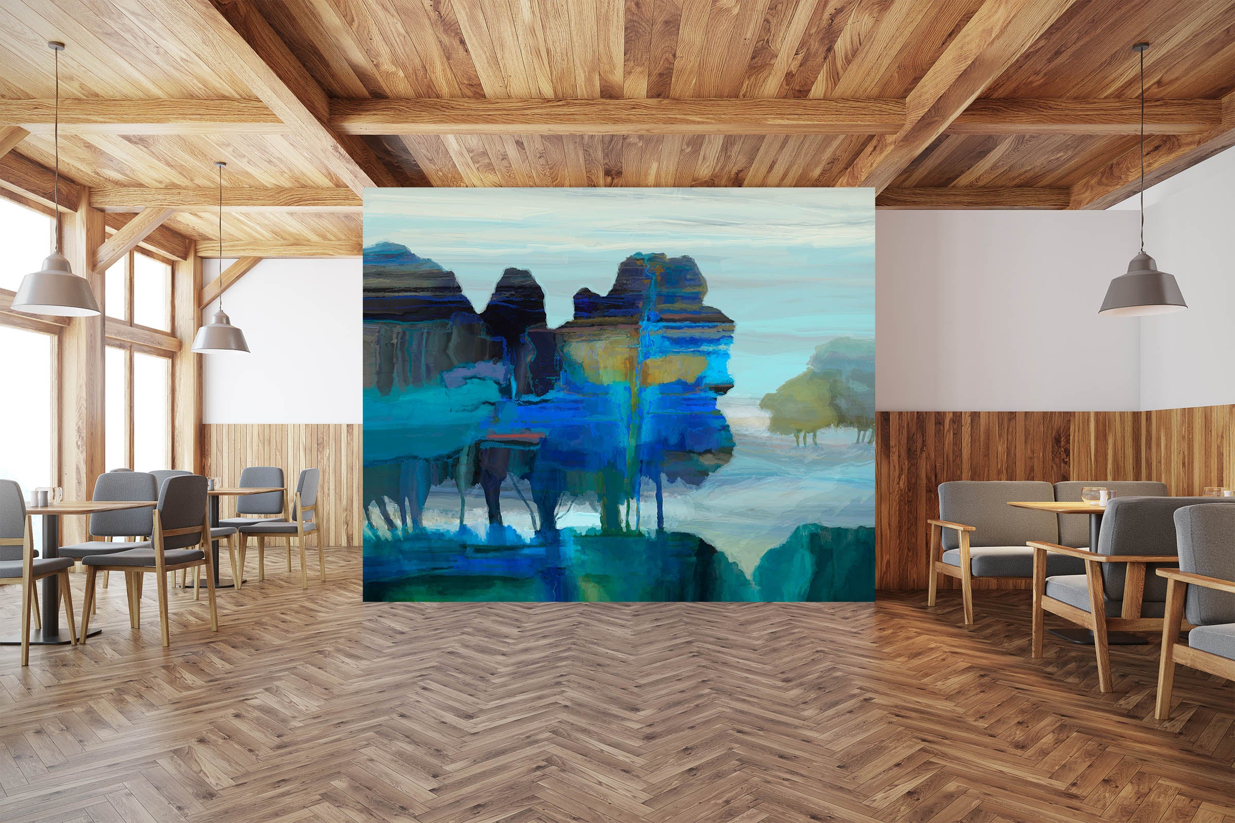 3D Blue Forest 1428 Michael Tienhaara Wall Mural Wall Murals