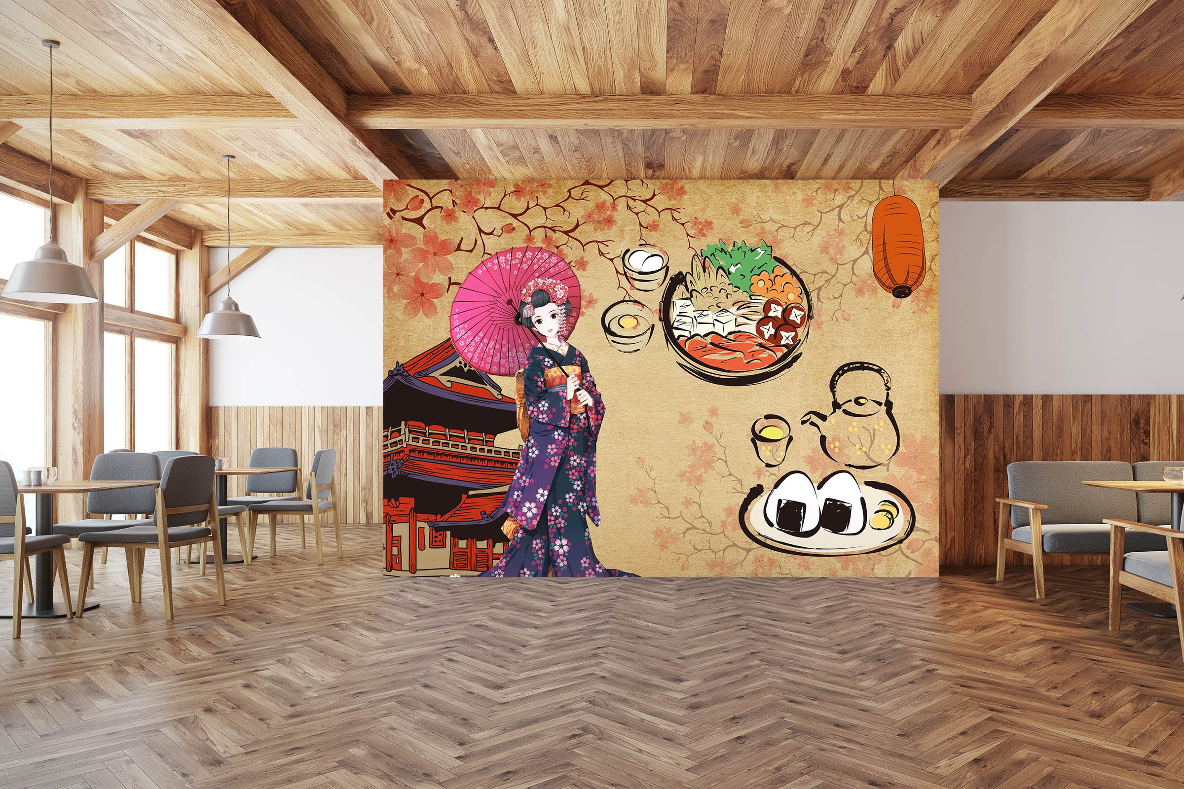 3D Kimono Beauty 031 Wall Murals