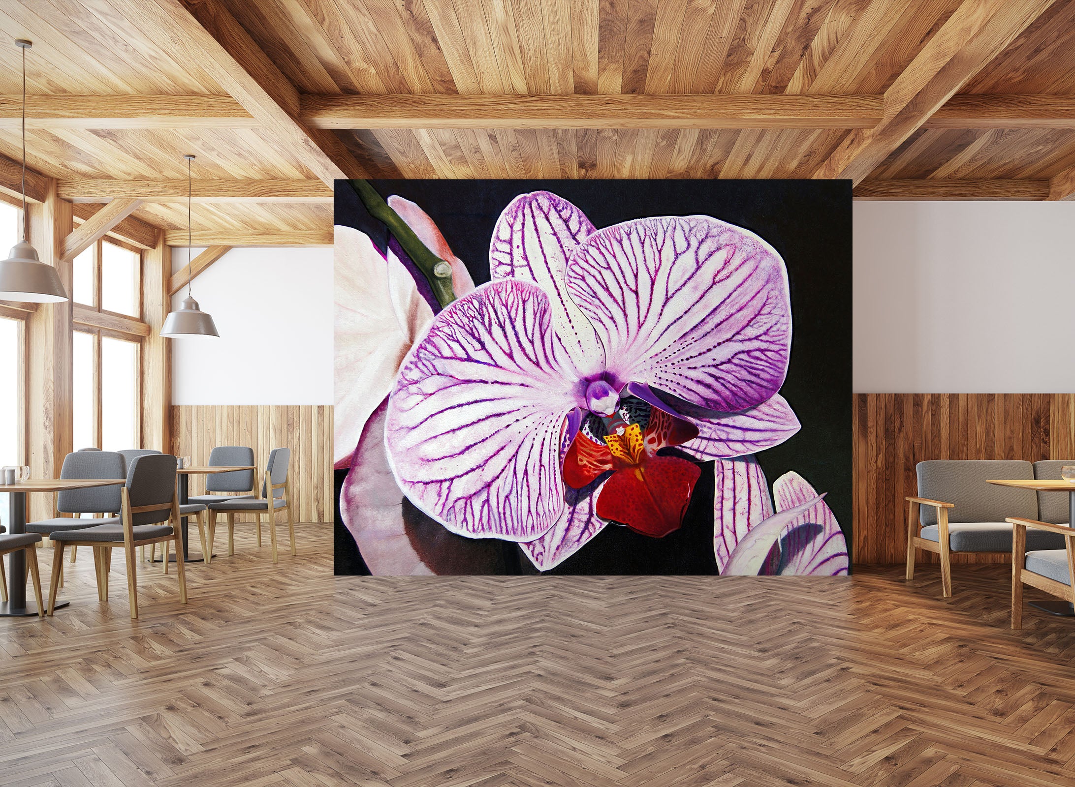 3D Purple Flowers 11107 Matthew Holden Bates Wall Mural Wall Murals