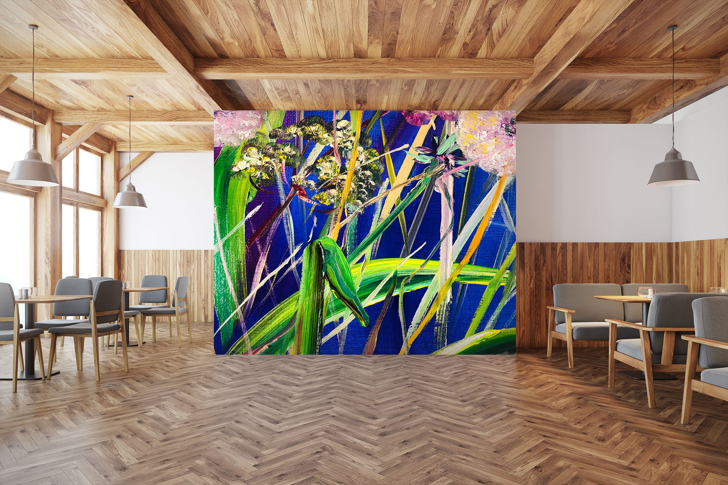 3D Green Grass Flower 221 Skromova Marina Wall Mural Wall Murals