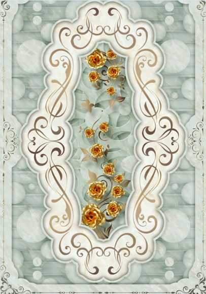 3D Golden Flowers Floor Mural Wallpaper AJ Wallpaper 2