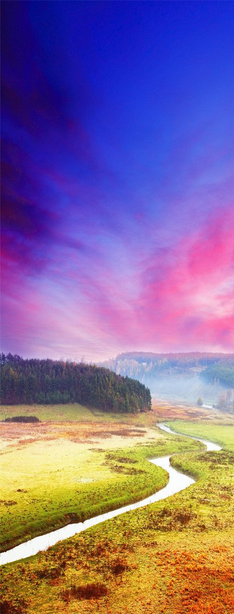 3D sunset glow grassland path door mural Wallpaper AJ Wallpaper