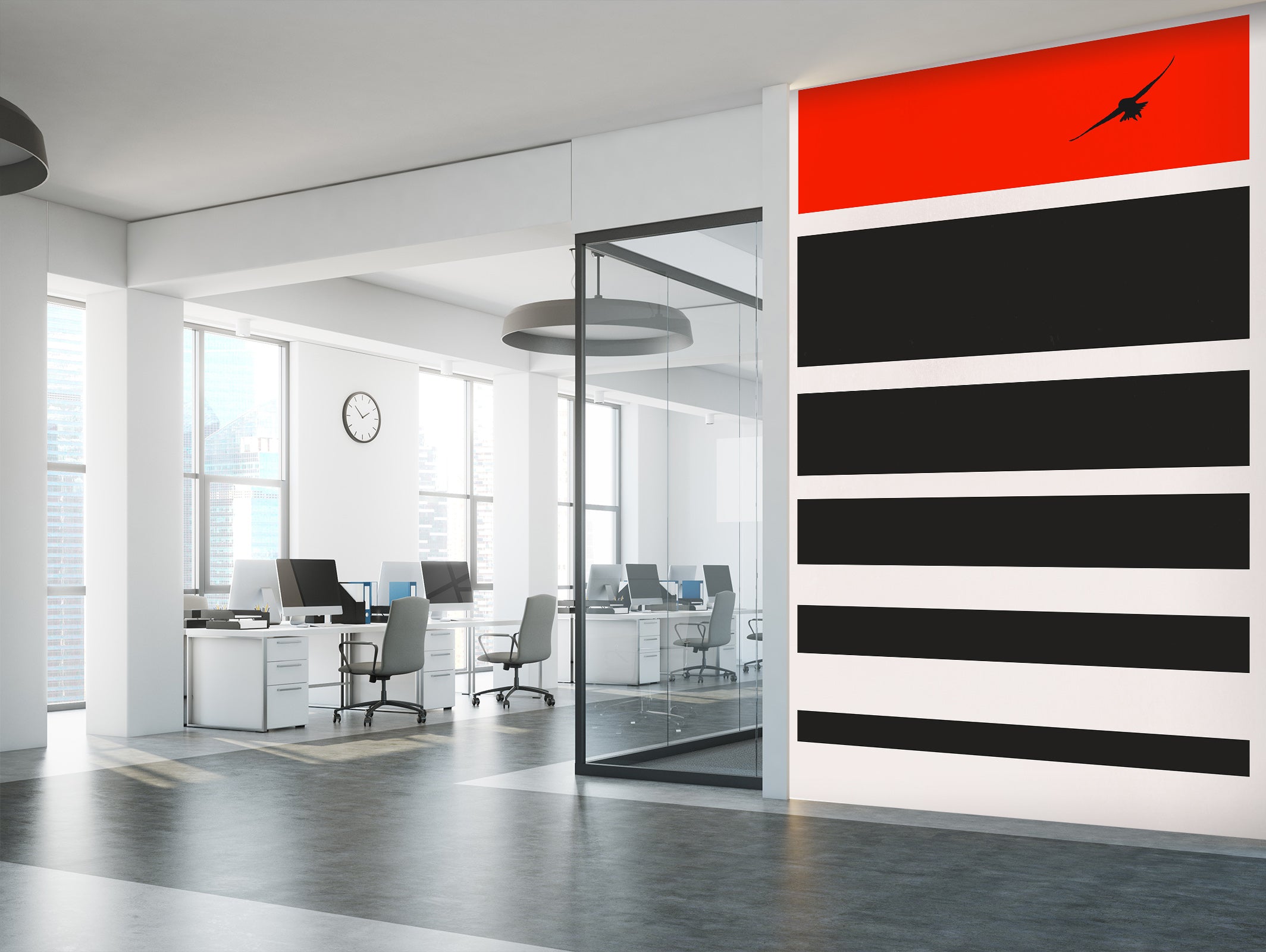 3D Orange Eagle 1437 Boris Draschoff Wall Mural Wall Murals