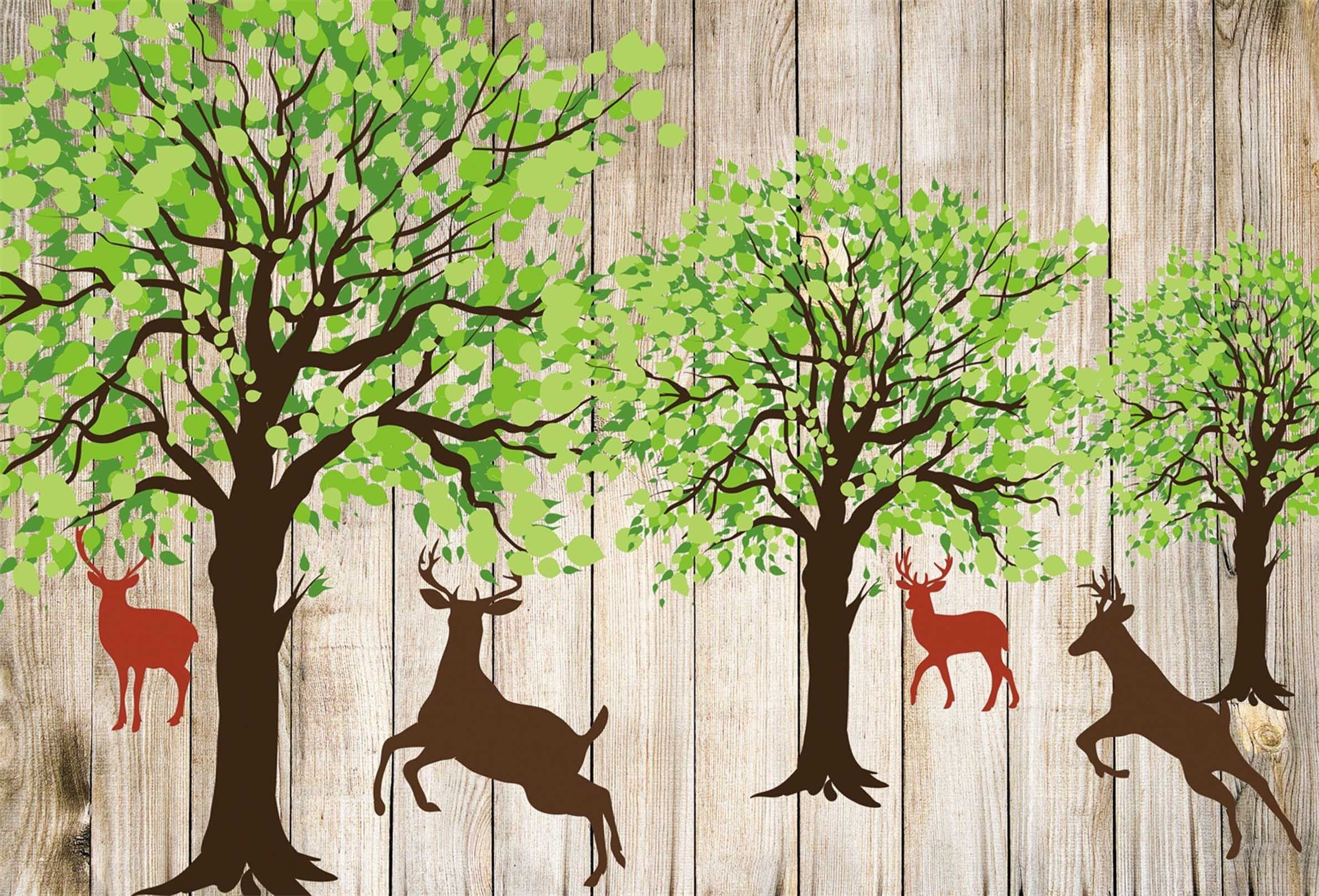 3D Wood Boards Trees Pattern 612 Kitchen Mat Floor Mural Wallpaper AJ Wallpaper