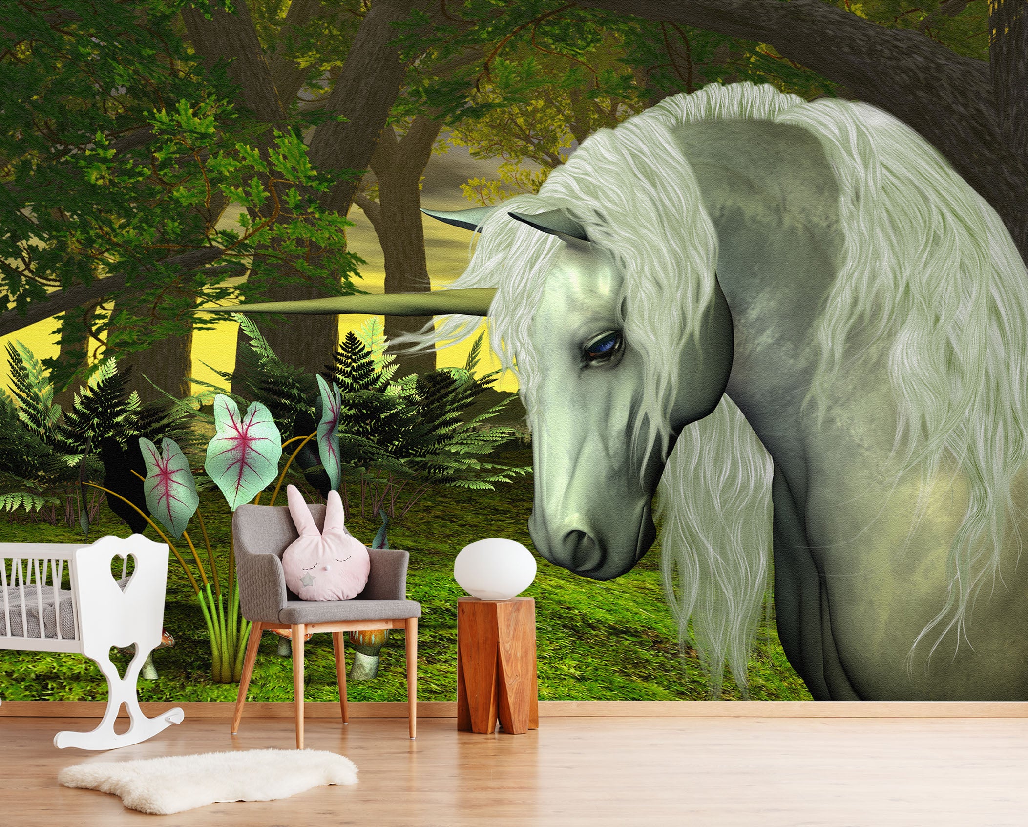 3D Forest Unicorn 1513 Wall Murals