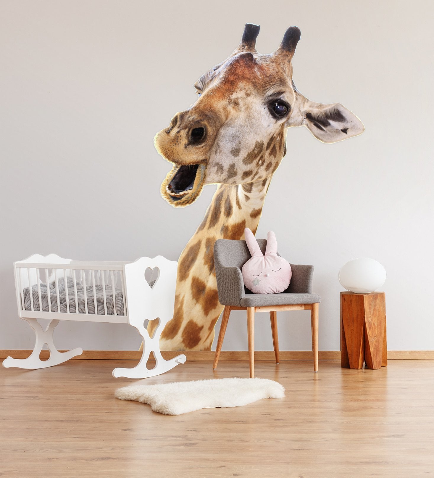 3D Giraffe Open Mouth 157 Animals Wall Stickers Wallpaper AJ Wallpaper