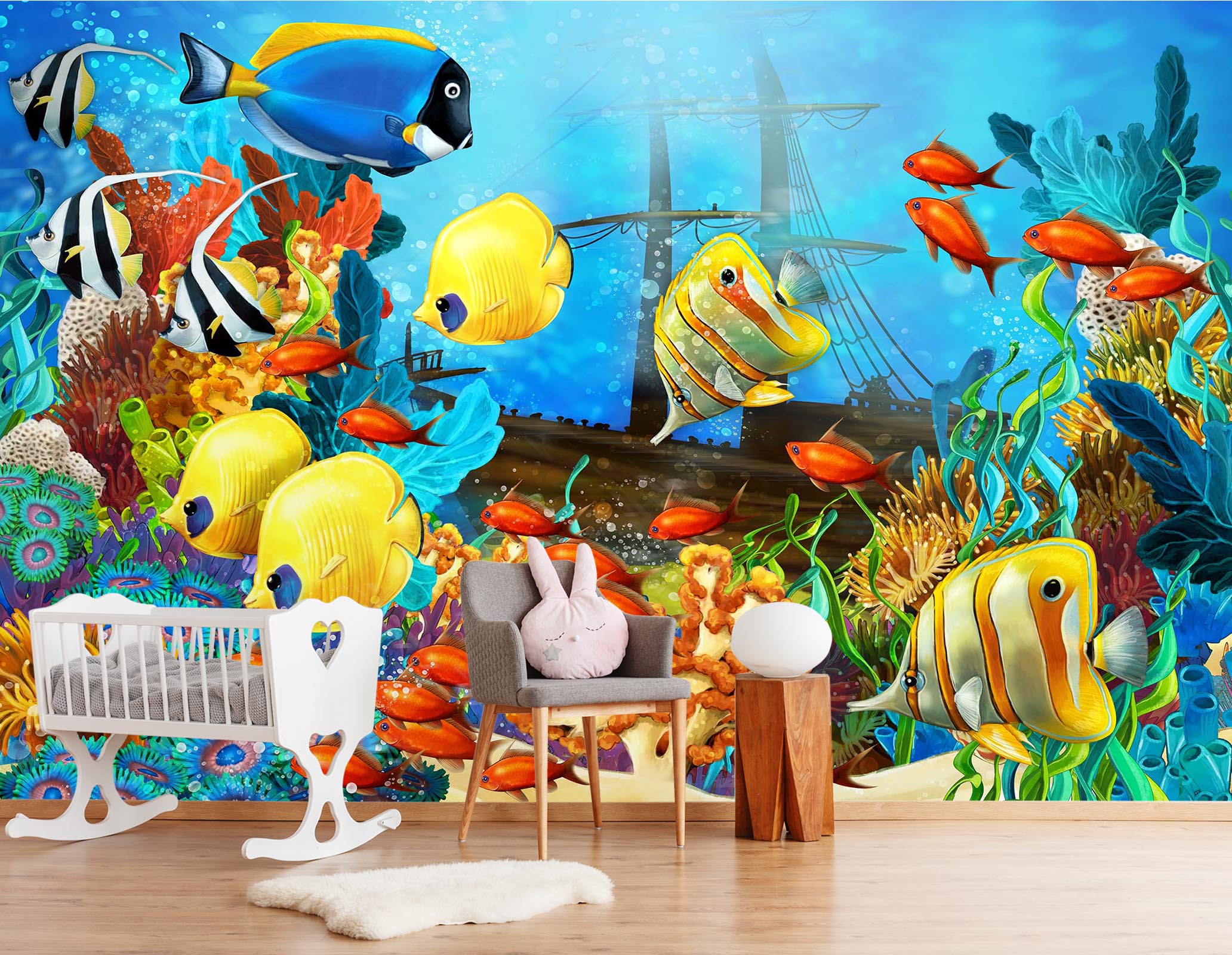 3D Cartoon Sea Bottom 054 Wall Murals Wallpaper AJ Wallpaper 2