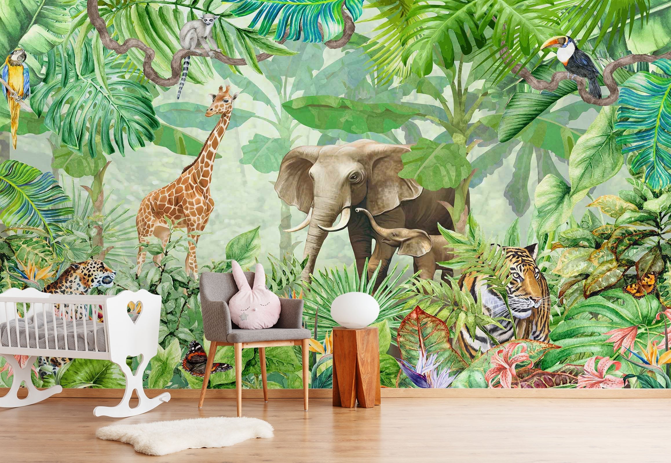 3D Tropical Rainforest Wild Animals 0652 Wallpaper AJ Wallpaper 