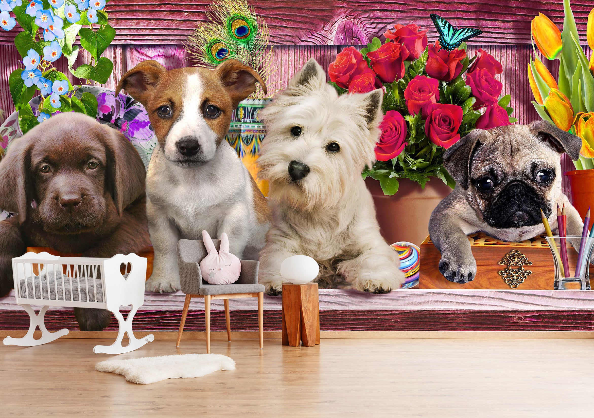 3D Cute Dog 1407 Adrian Chesterman Wall Mural Wall Murals