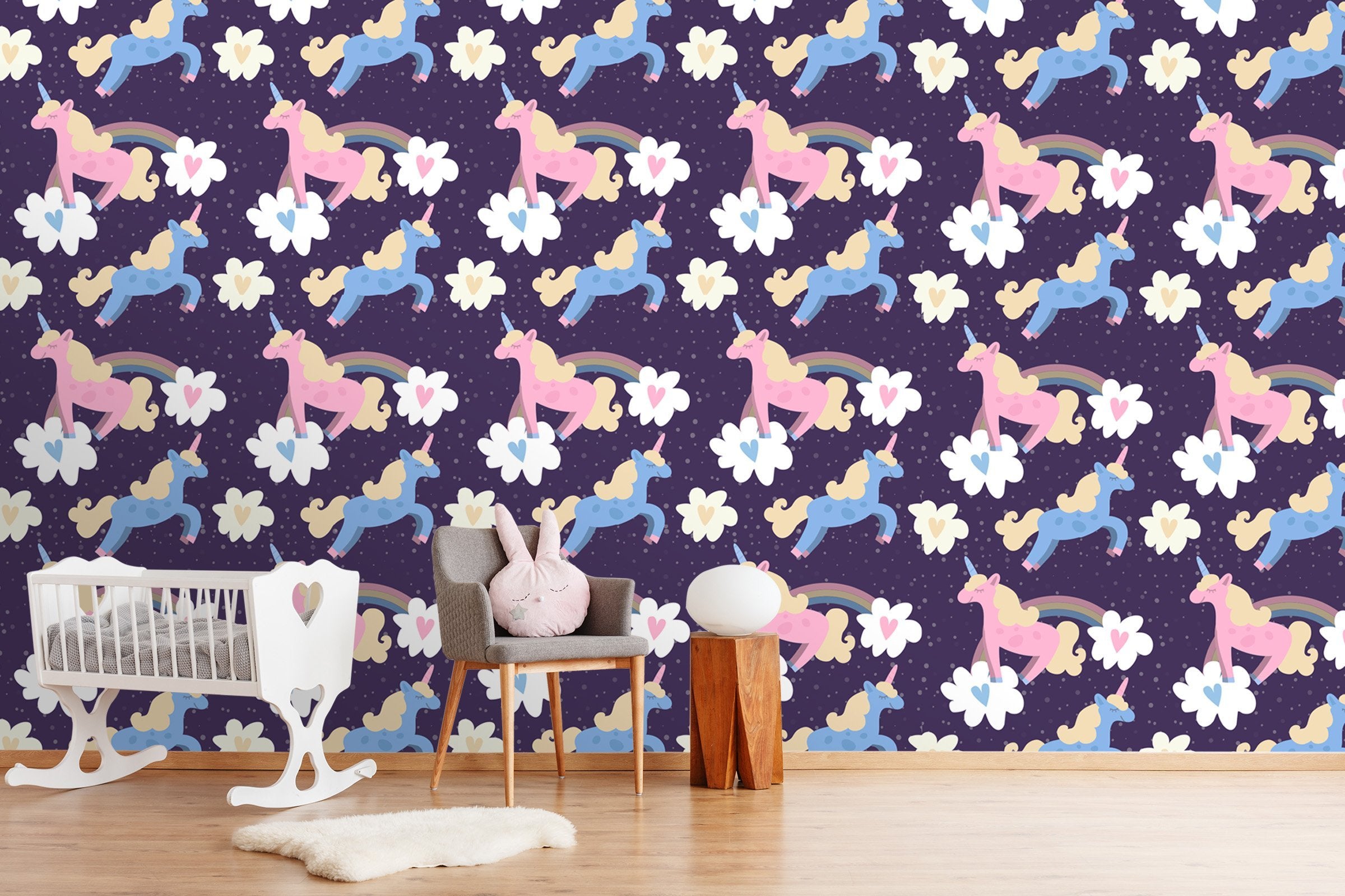 3D Rainbow Cartoon Unicorn 417 Wallpaper AJ Wallpaper