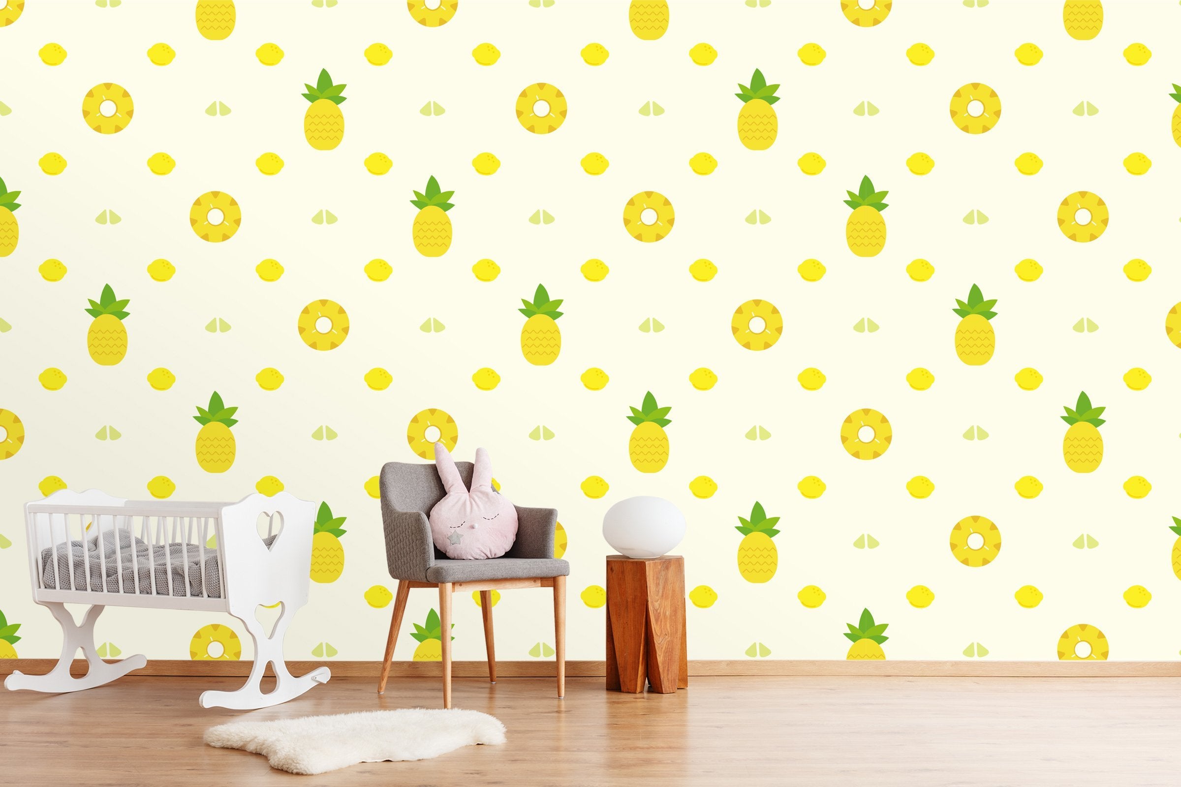 3D Yellow Pineapple 629 Wallpaper AJ Wallpaper