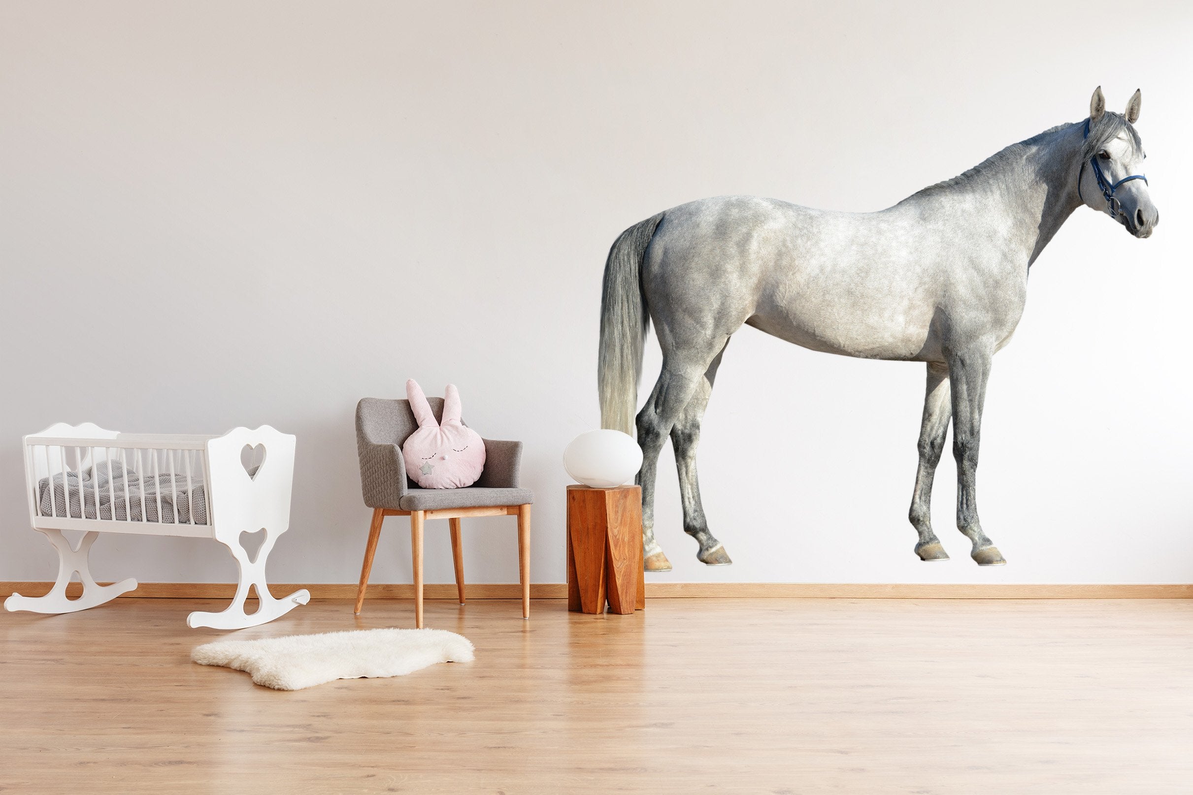 3D White Horse Lurning Head 138 Animals Wall Stickers Wallpaper AJ Wallpaper