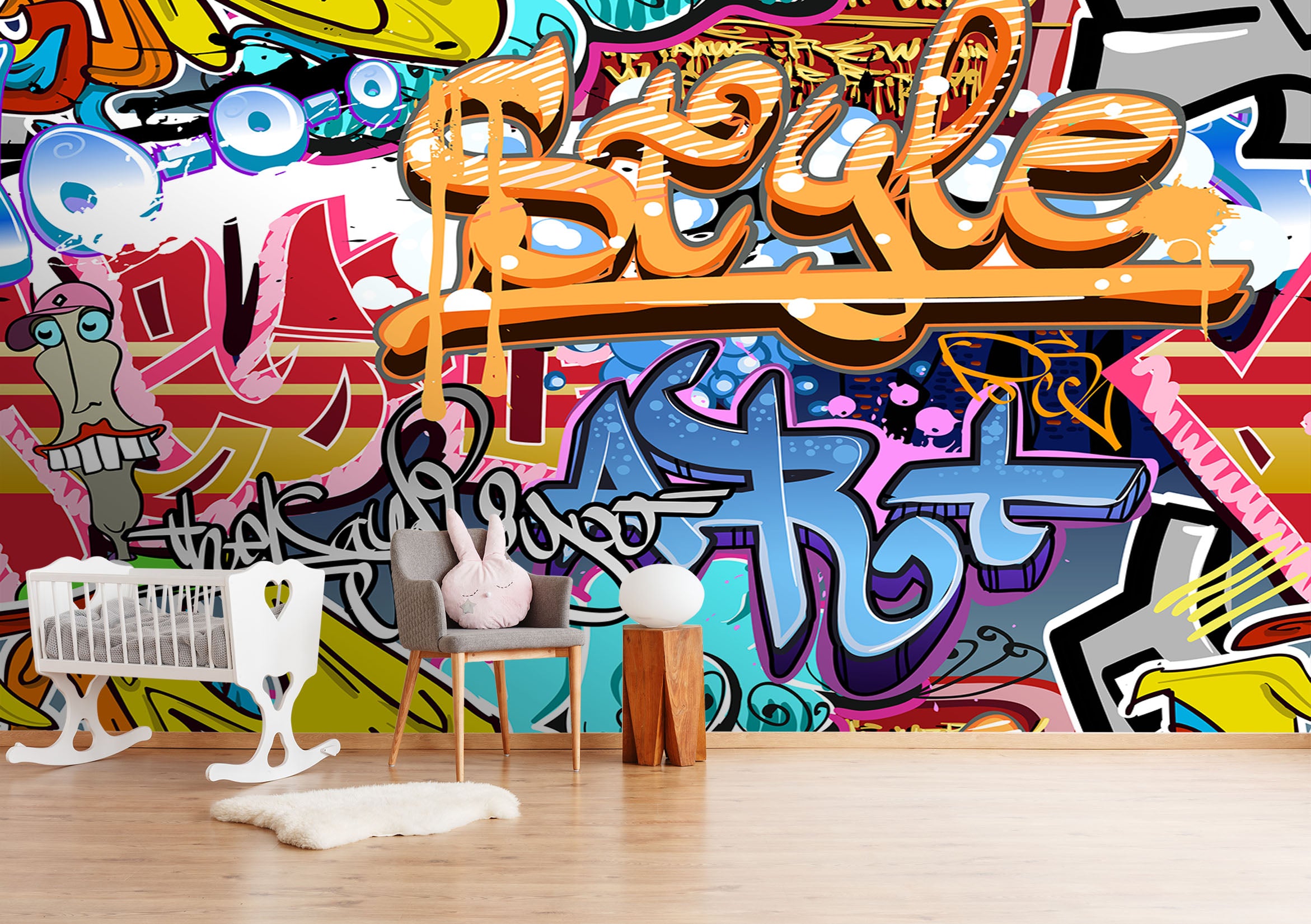 3D Color Graffiti 111 Wall Murals