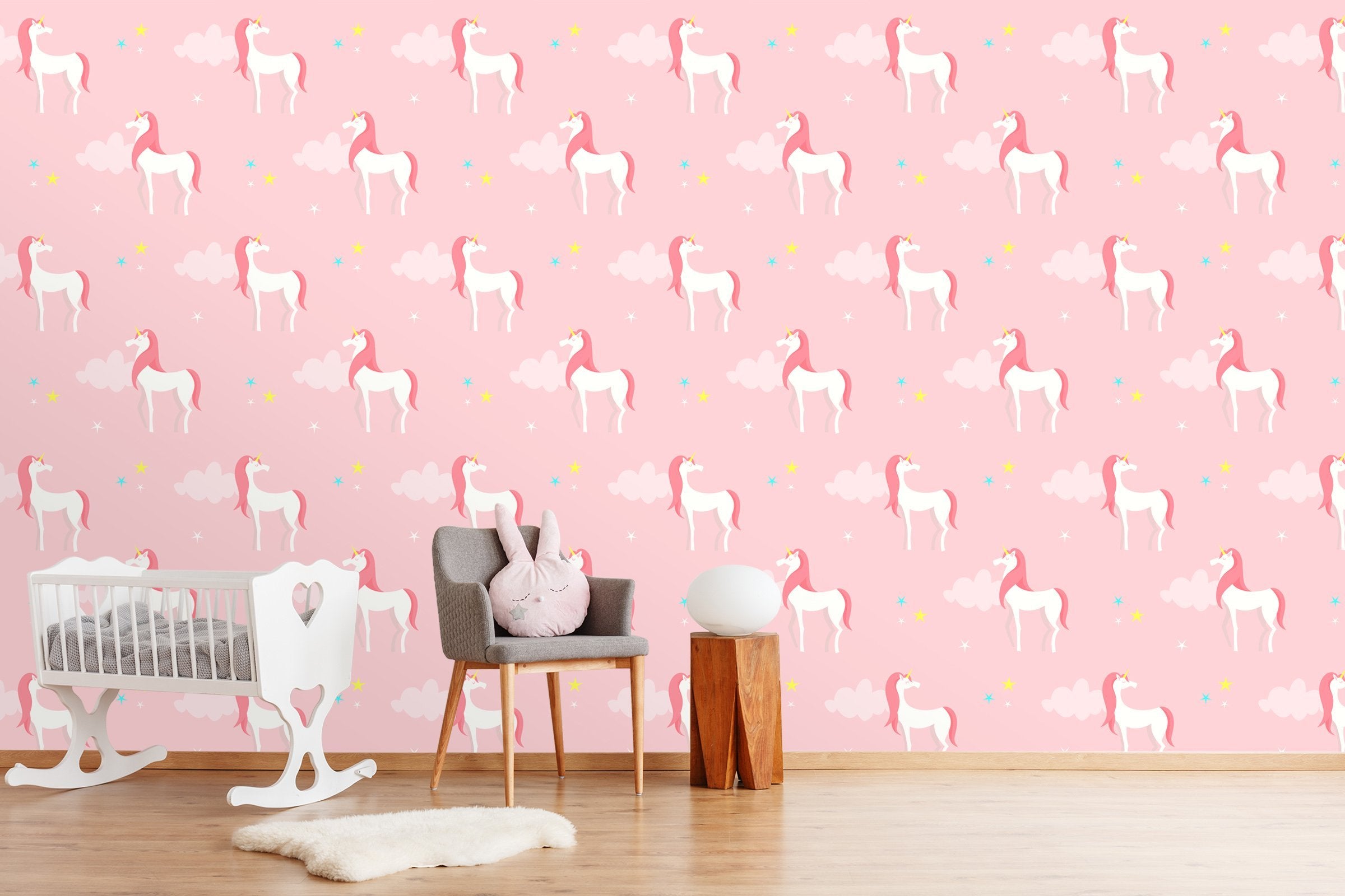 3D Pink Cartoon Unicorn 416 Wallpaper AJ Wallpaper
