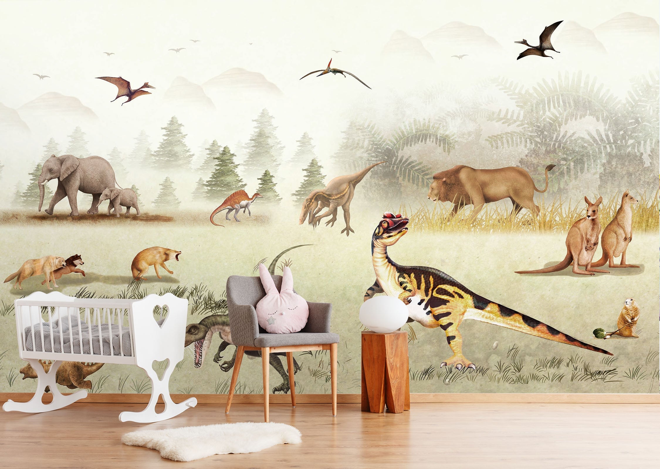 3D Fierce Dinosaur 021 Wall Murals Wallpaper AJ Wallpaper 2