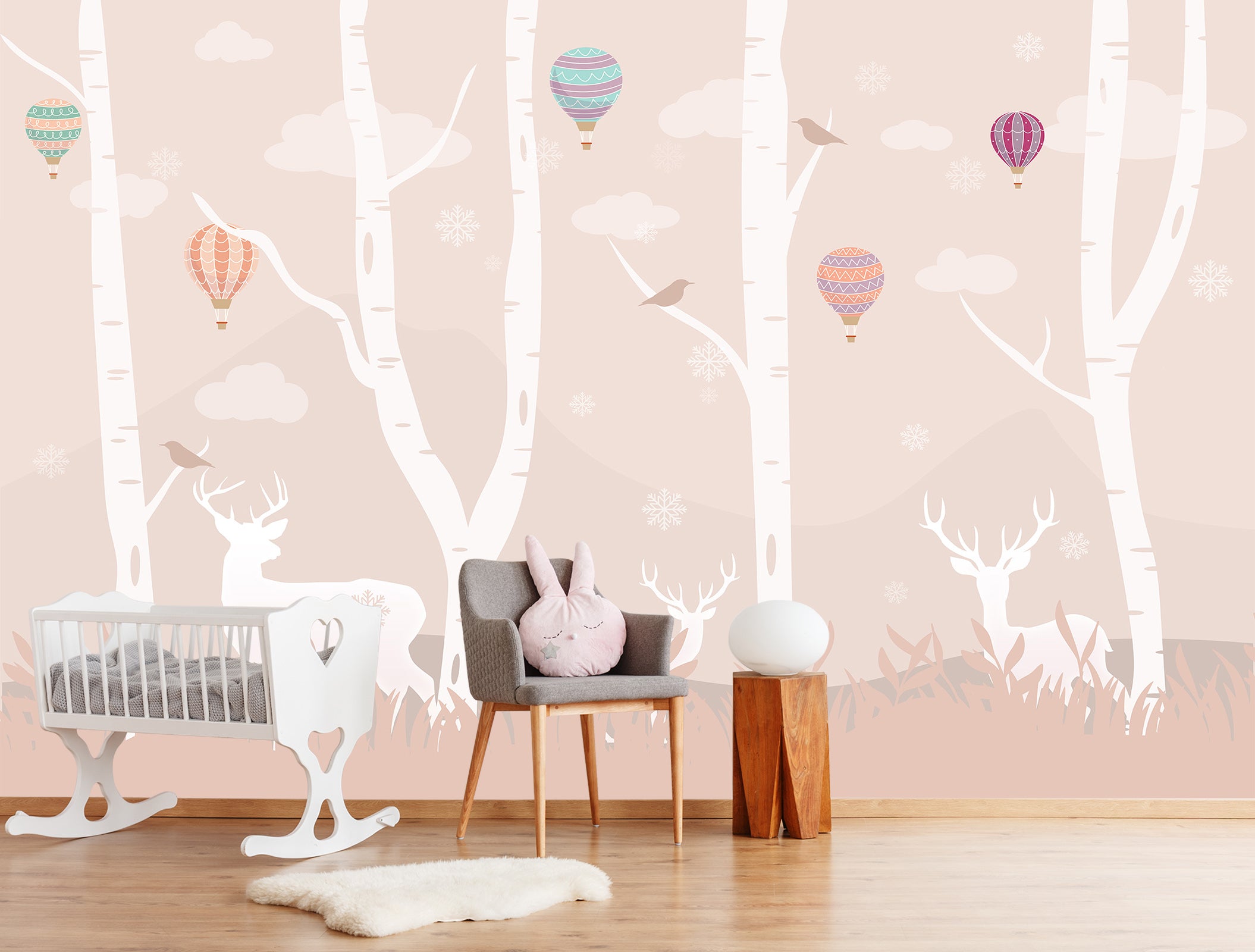 3D White Branches 1690 Wall Murals
