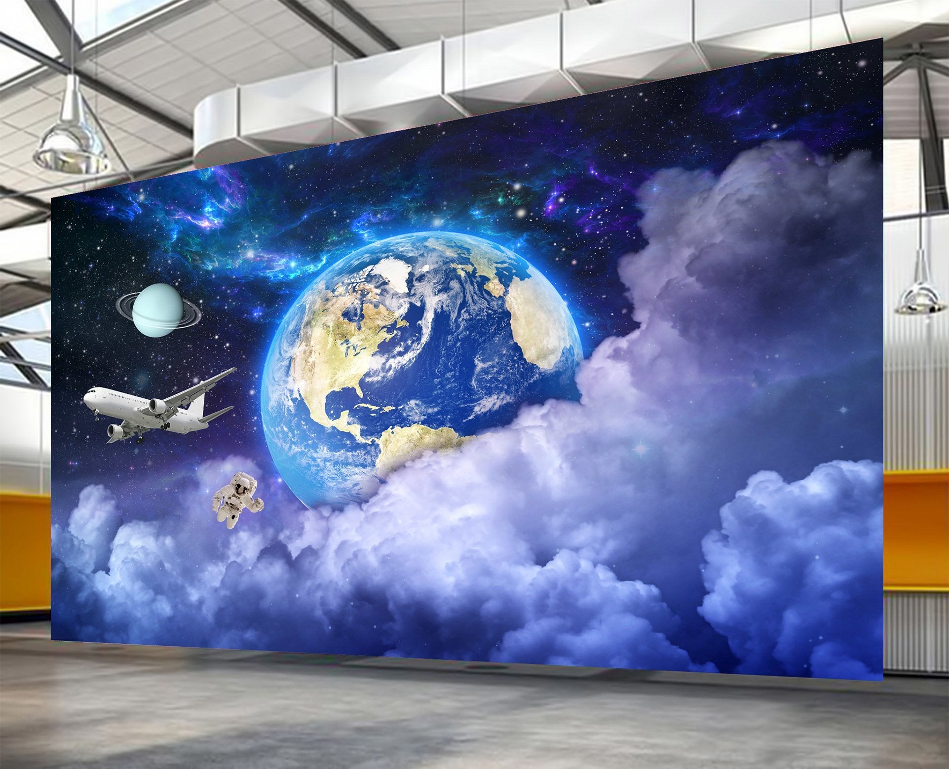 3D Earth Airplane Cloud 310 Wallpaper AJ Wallpaper