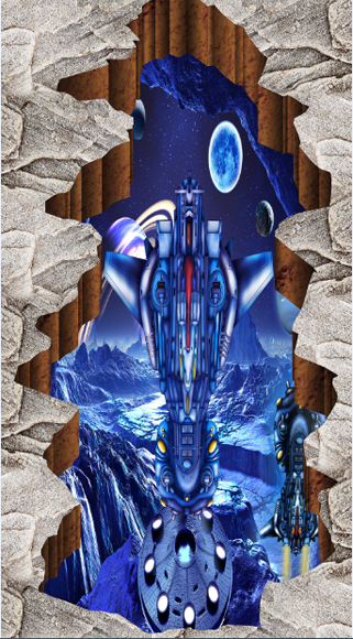 3D Spaceship Floor Mural Wallpaper AJ Wallpaper 2