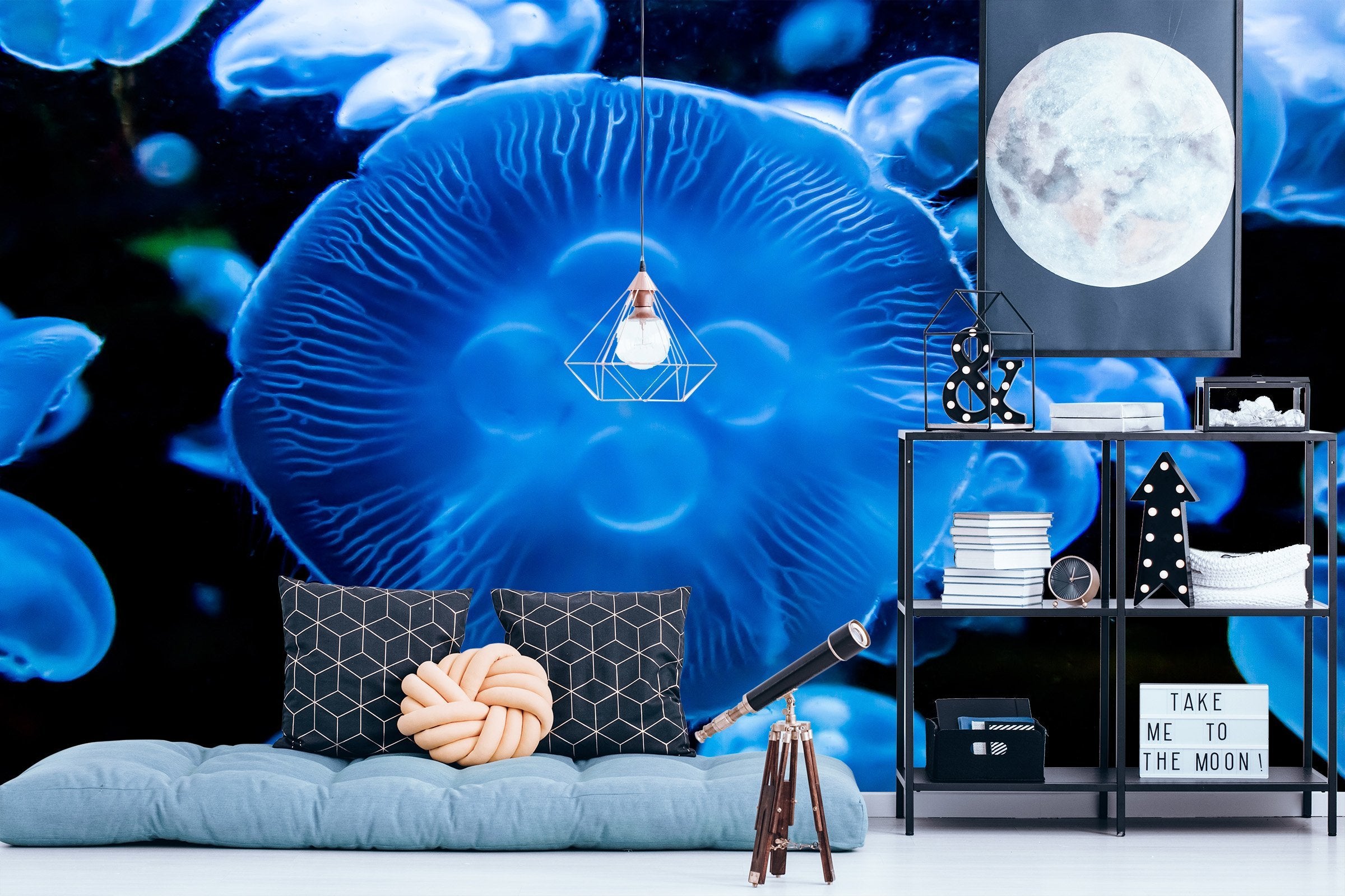 3D Blue Big Jellyfish 038 Wallpaper AJ Wallpaper