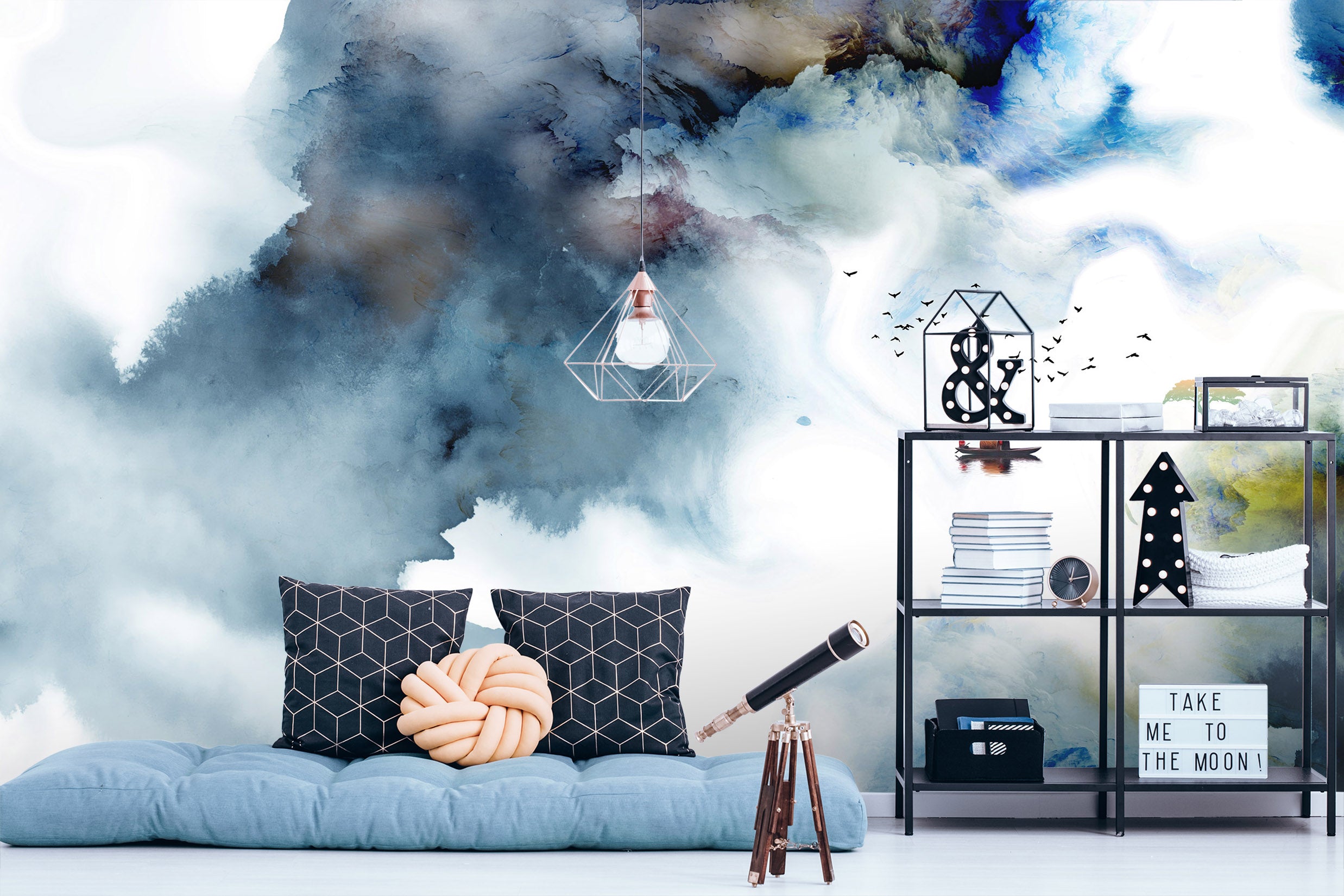 3D Navy Blue 1430 Wall Murals