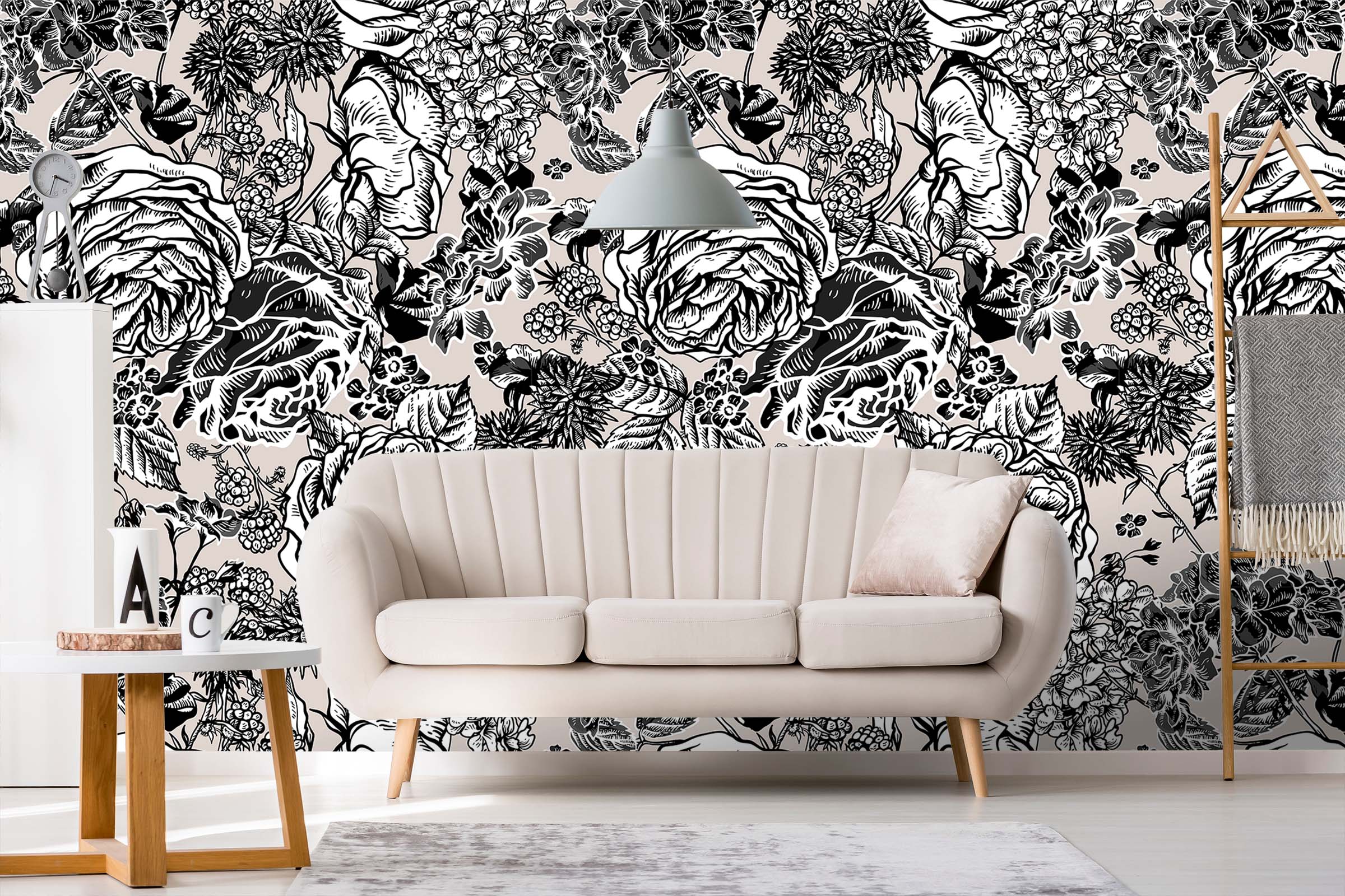 3D Doodle Peony Flower 46 Wall Murals