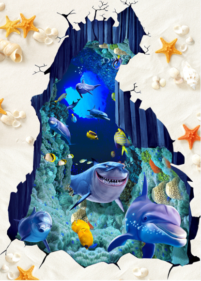 3D Ocean World Floor Mural Wallpaper AJ Wallpaper 2