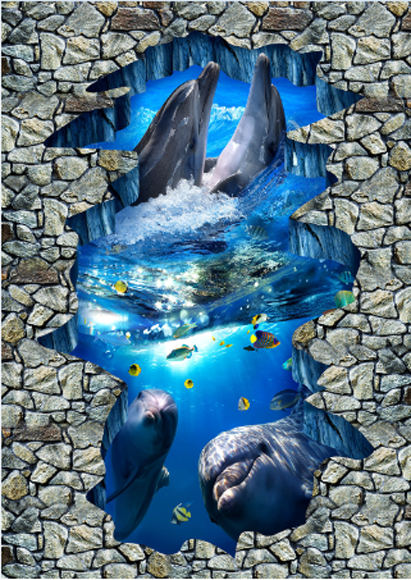 3D Ocean Fishes Floor Mural Wallpaper AJ Wallpaper 2