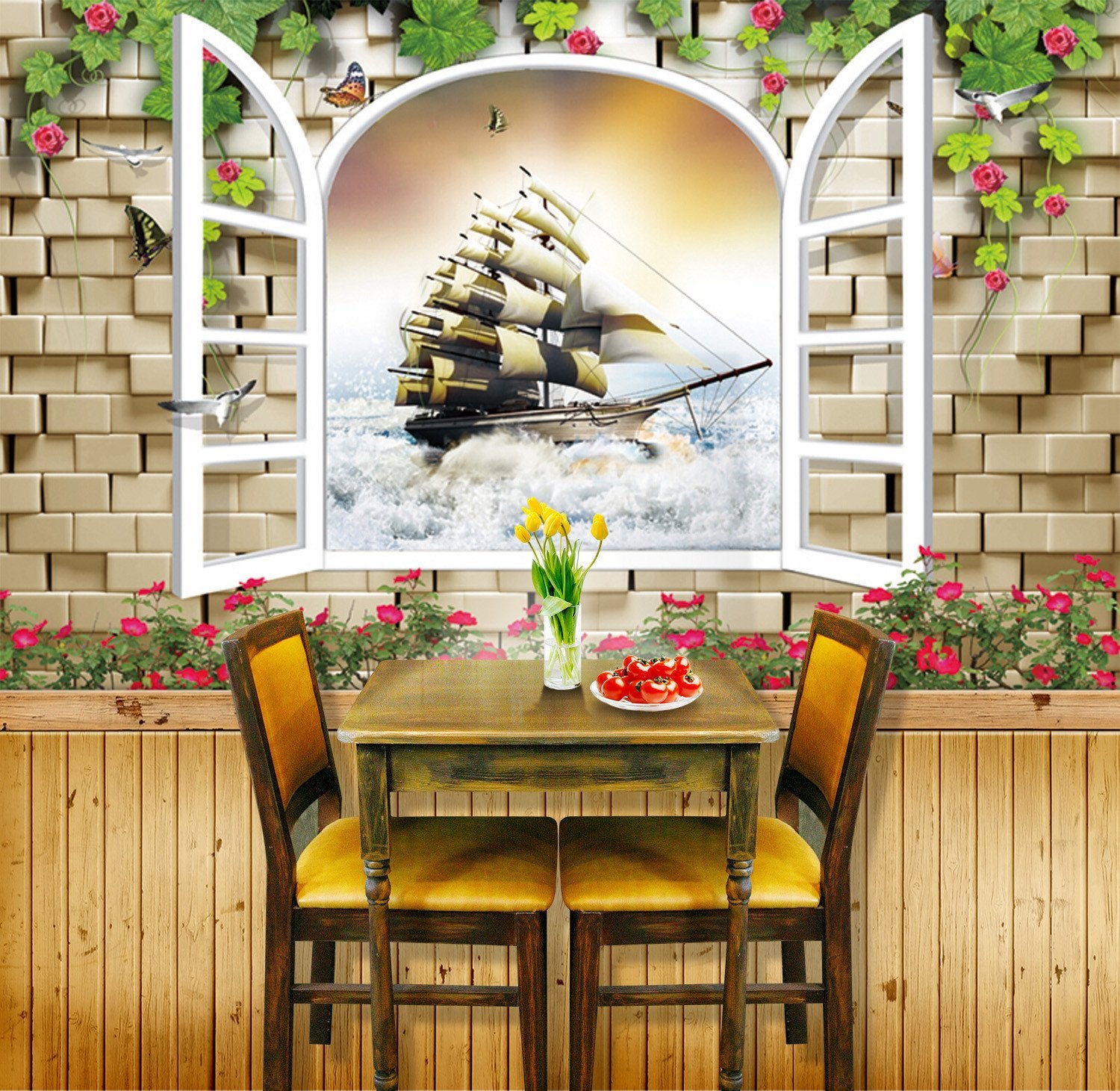 3D Sailing Boat 098 Wallpaper AJ Wallpaper