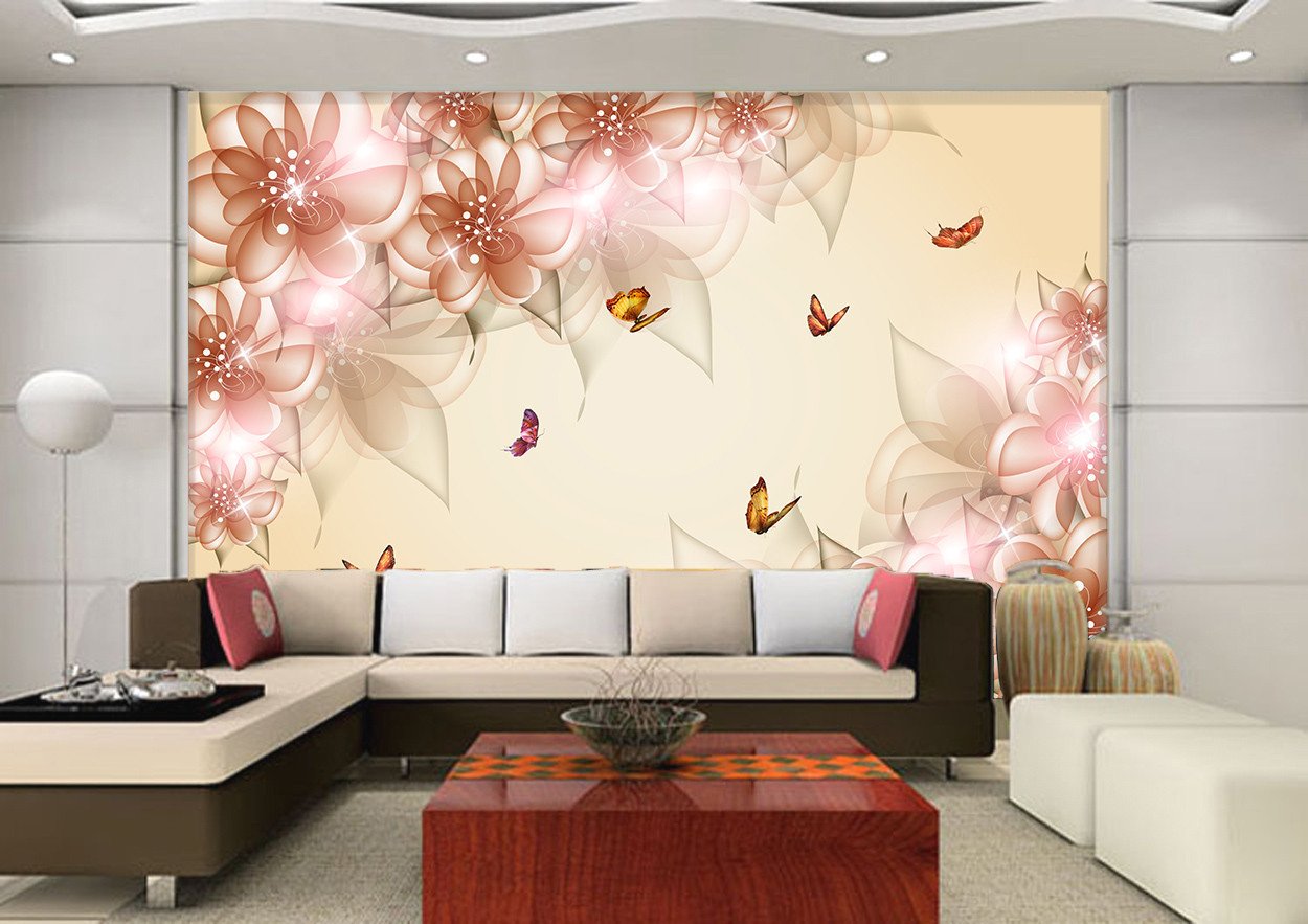 3D Maple Red Butterfly 047 Wallpaper AJ Wallpaper