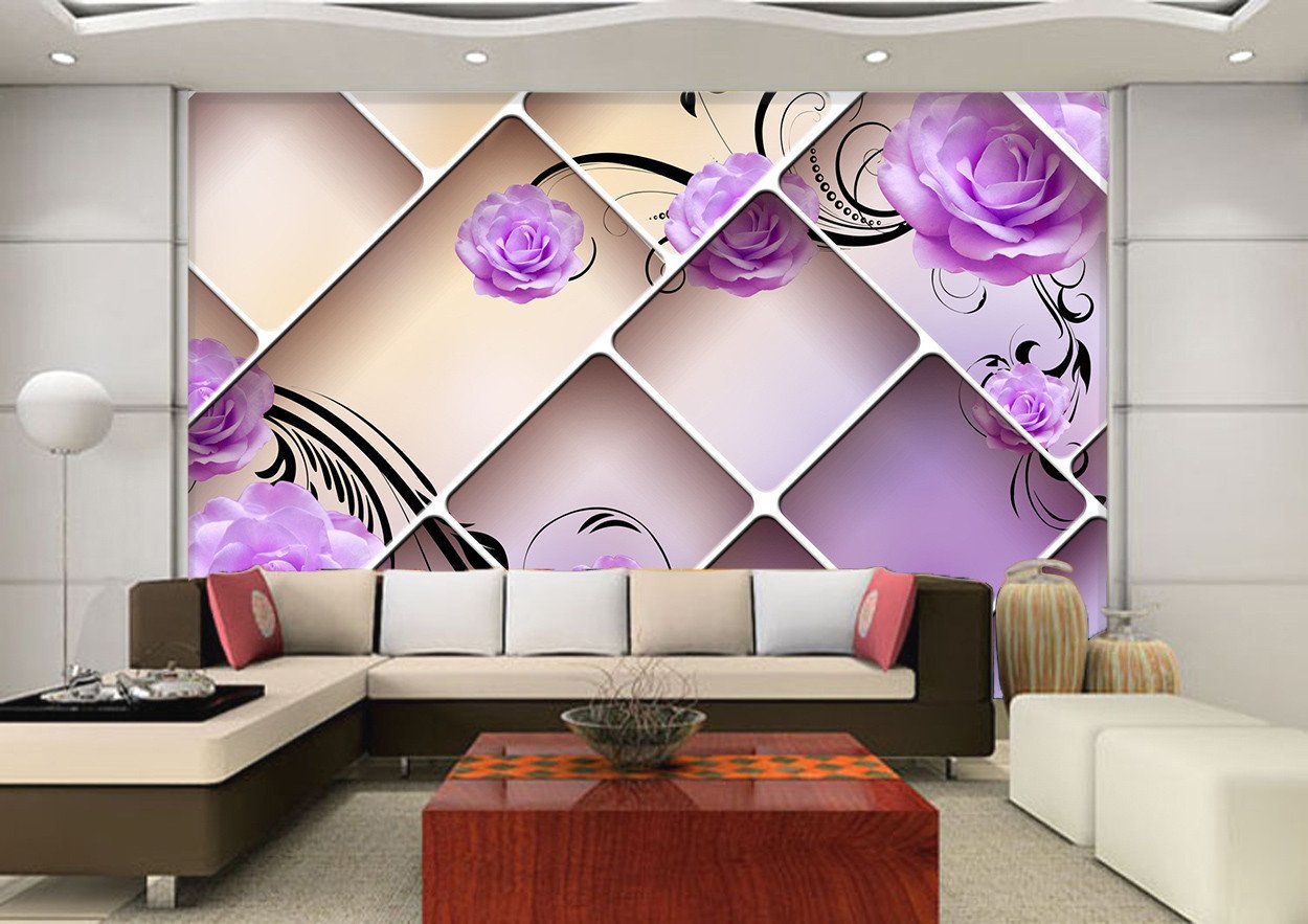 3D Classical Purple Rose Flower 98 Wallpaper AJ Wallpaper