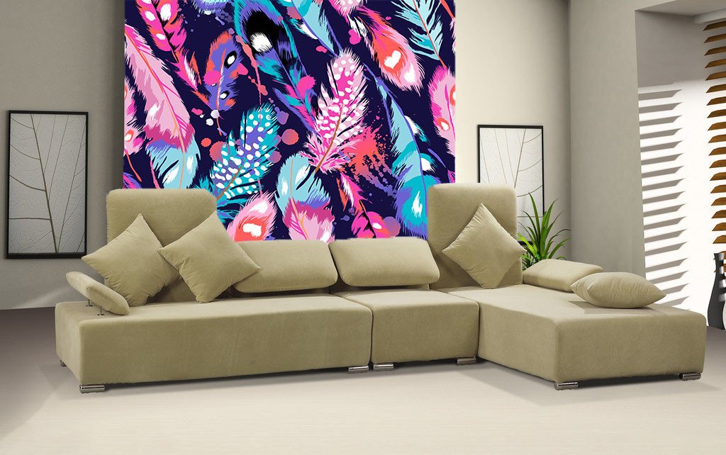 Colorful Feathers Wallpaper AJ Wallpaper