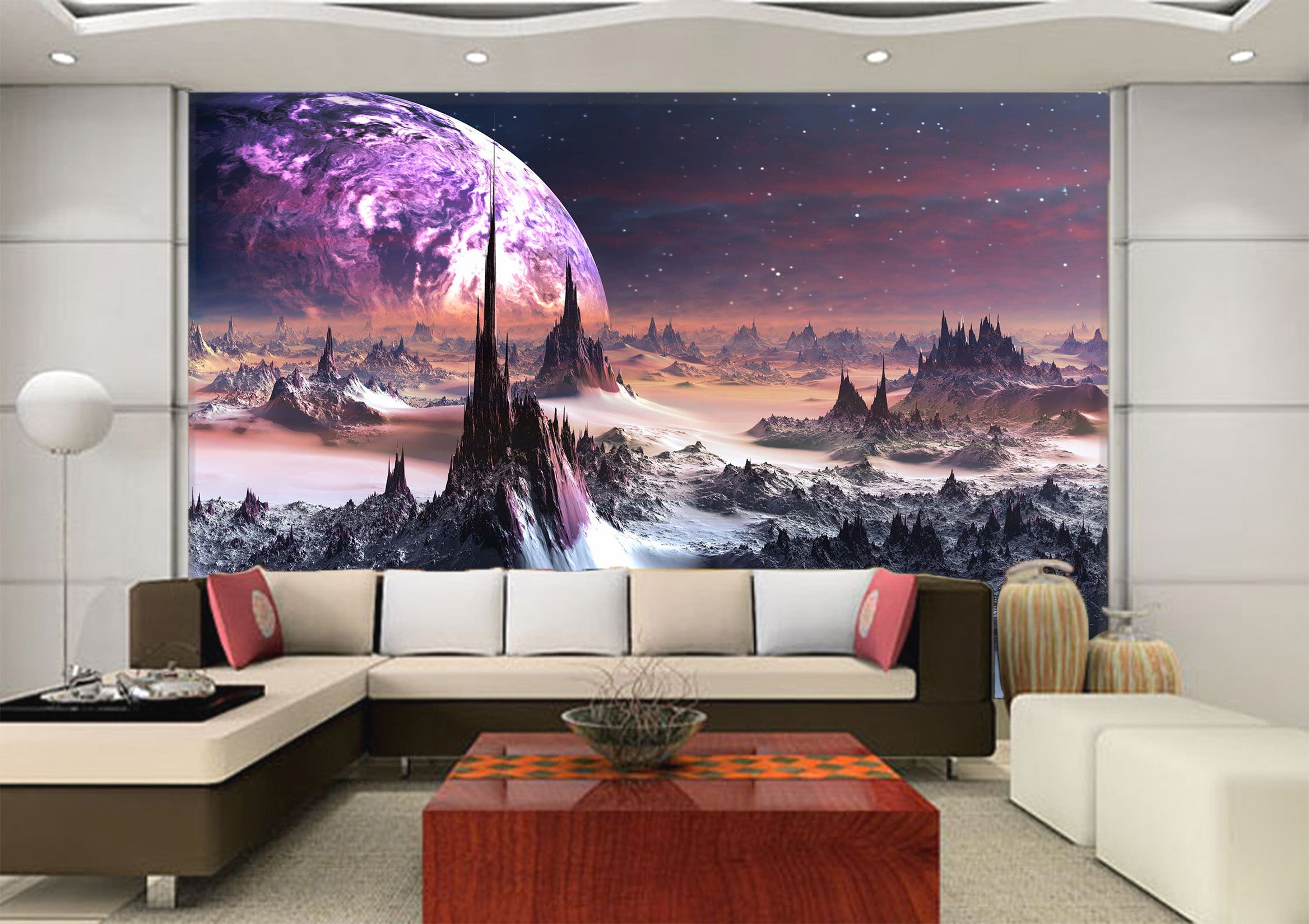 3D Purple Moon 1032 Wall Murals