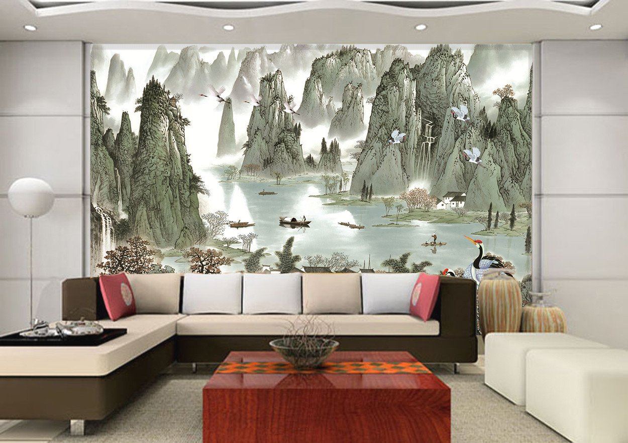 3D Green Hill Boat 98 Wallpaper AJ Wallpaper