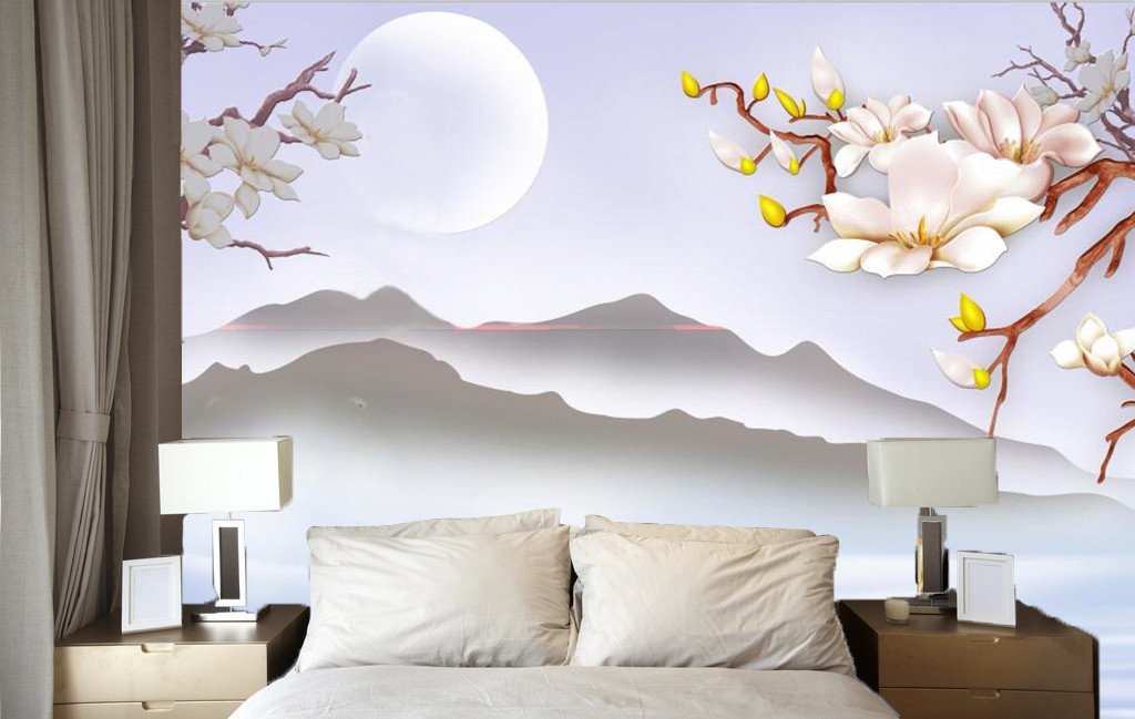 Bright Moon And Fog Mountains 23 Wallpaper AJ Wallpaper 1