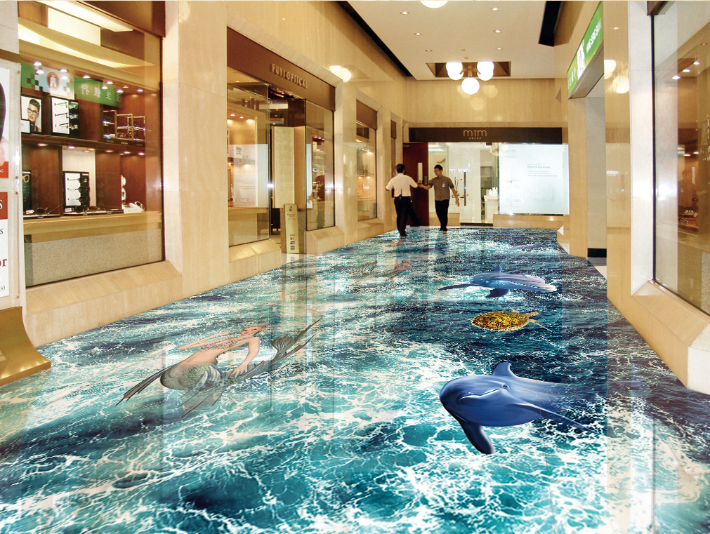 3D Mysterious Mermaid 562 Floor Mural Wallpaper Murals Rug & Mat Print Epoxy waterproof bath floor