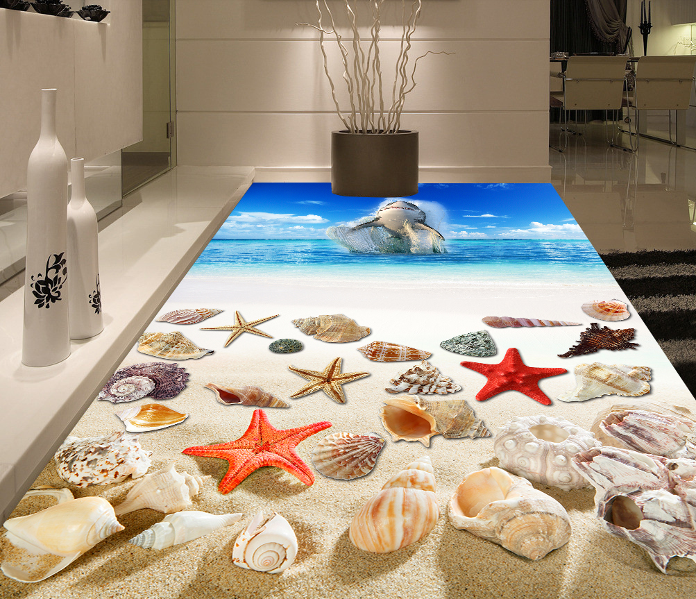 3D Starfish Shell 570 Floor Mural Wallpaper Murals Rug & Mat Print Epoxy waterproof bath floor