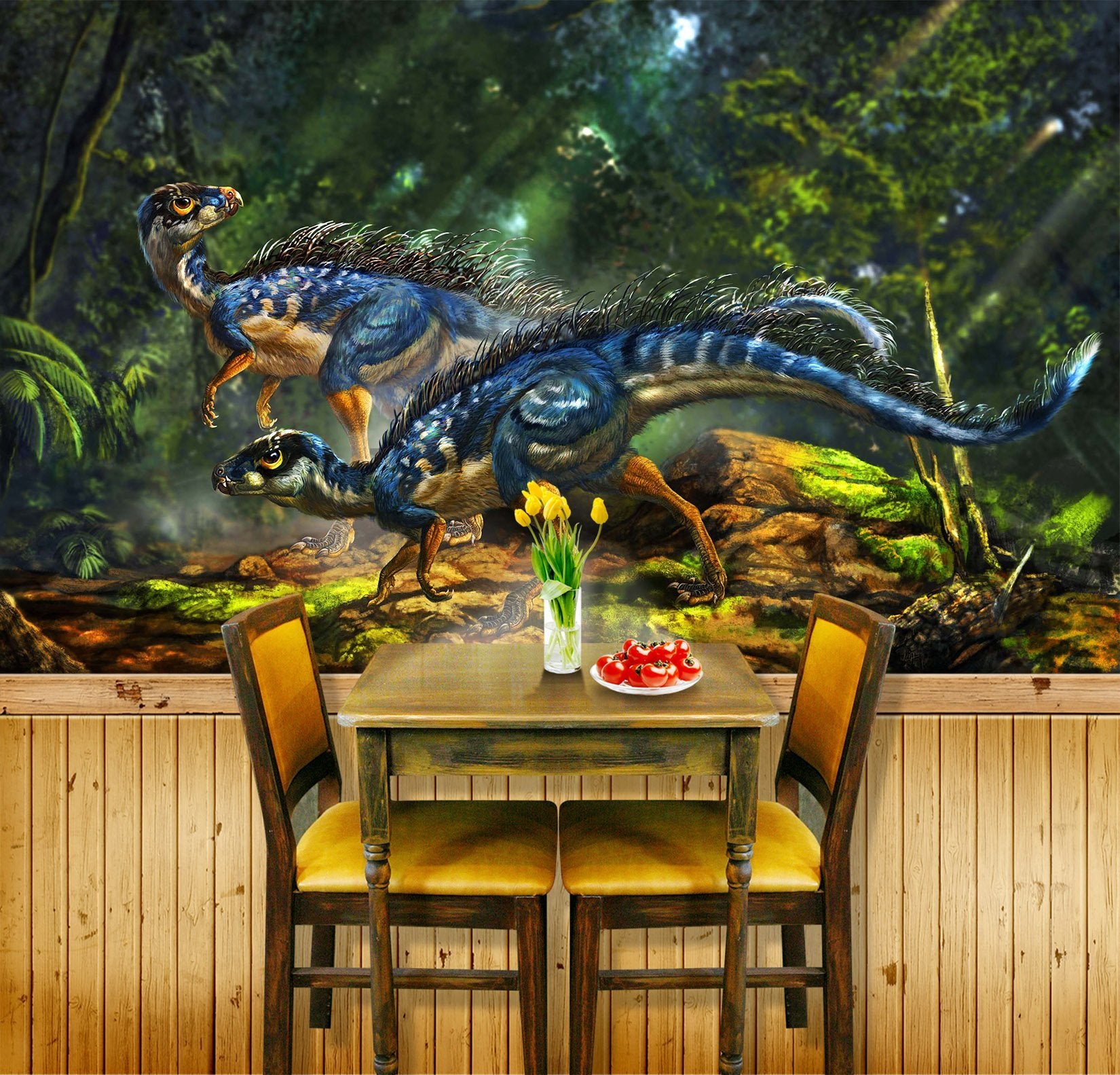 3D Blue Dinosa 276 Wallpaper AJ Wallpaper