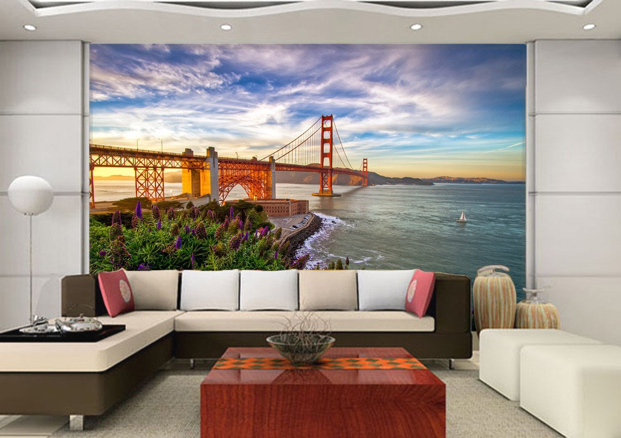 3D Bridge City Sky River 9 Wallpaper AJ Wallpaper