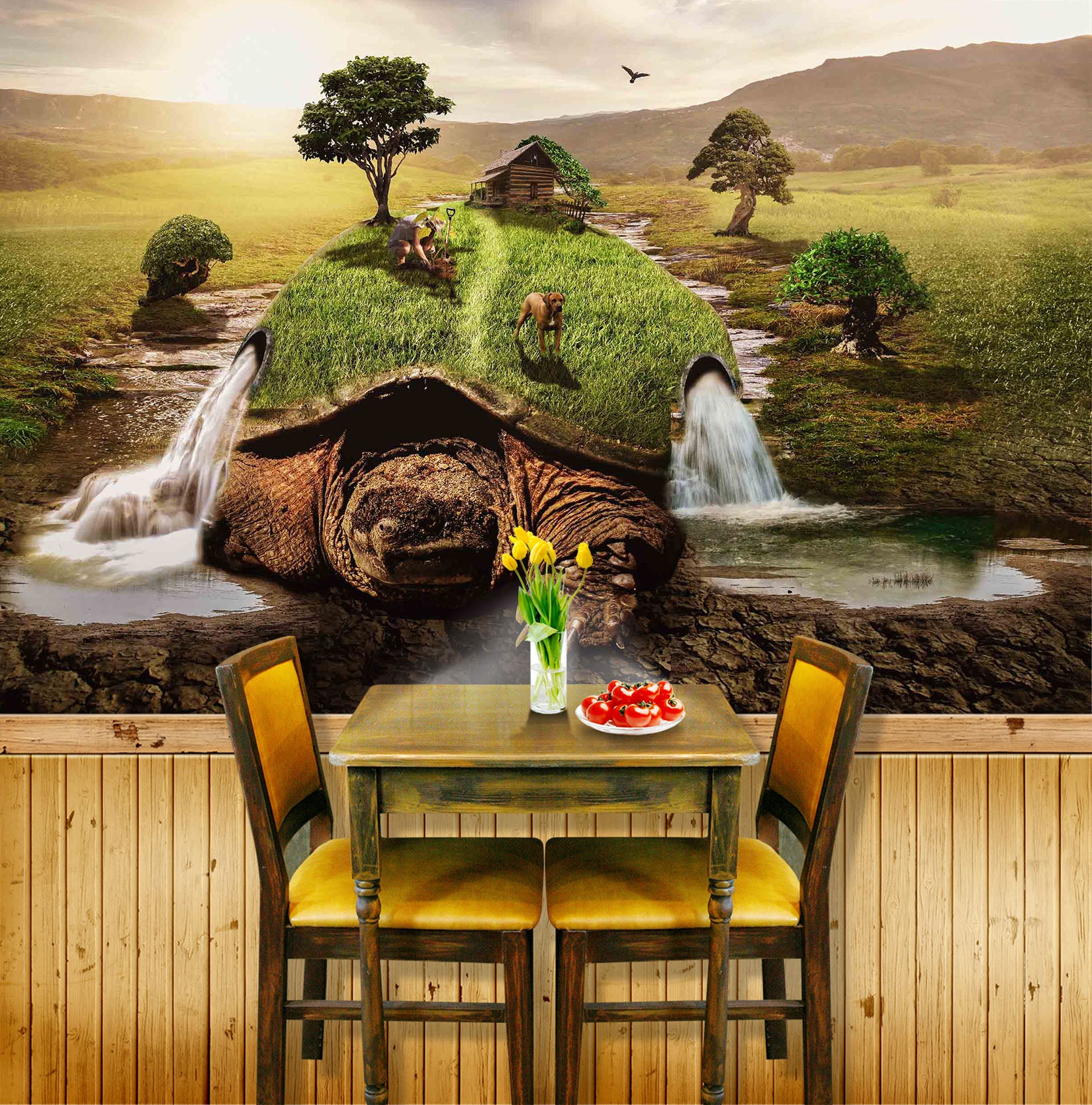 3D Greenland Turtle 1060 Wall Murals