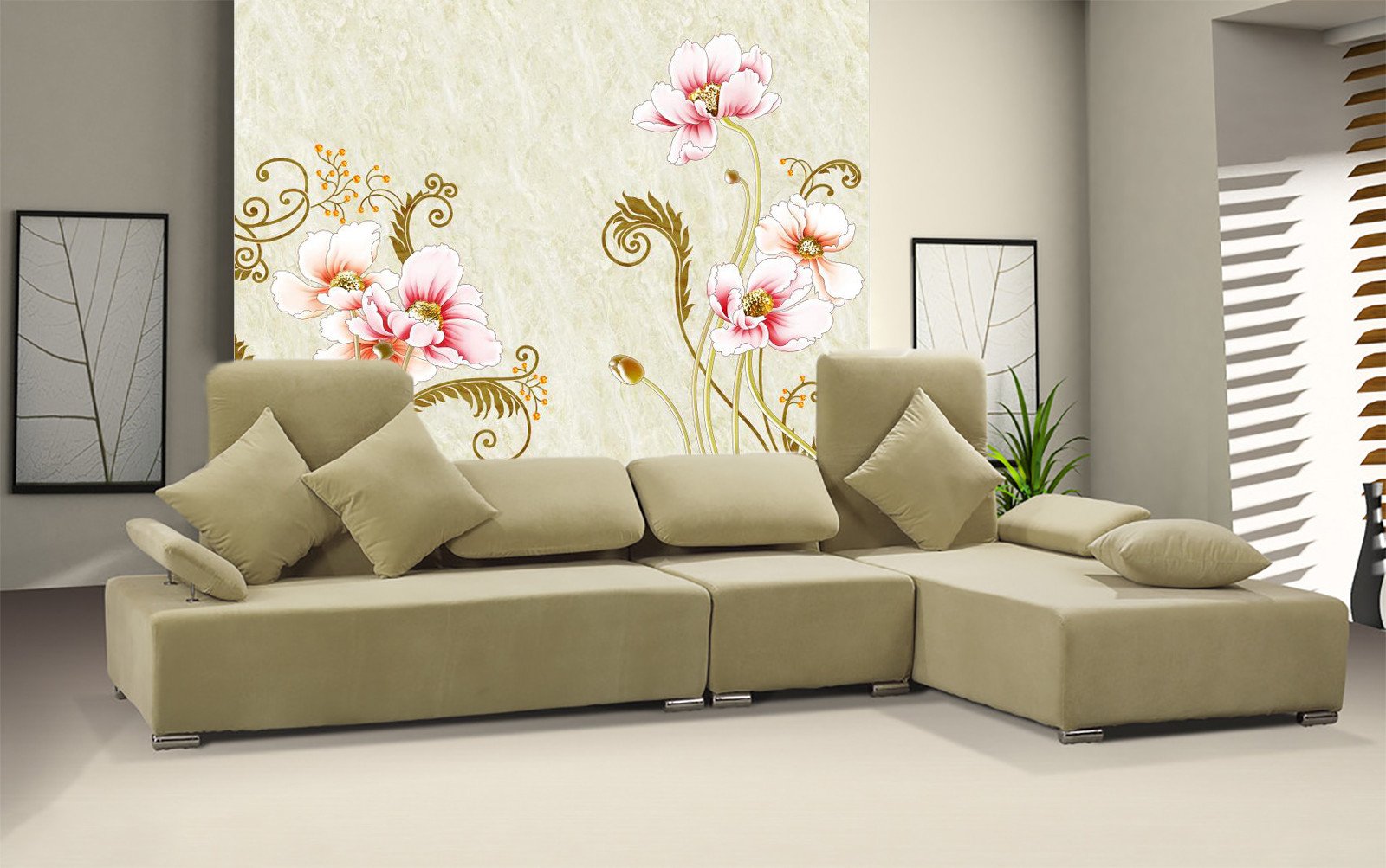 Purple Louts With Green Leaves 353 Wallpaper AJ Wallpaper 1