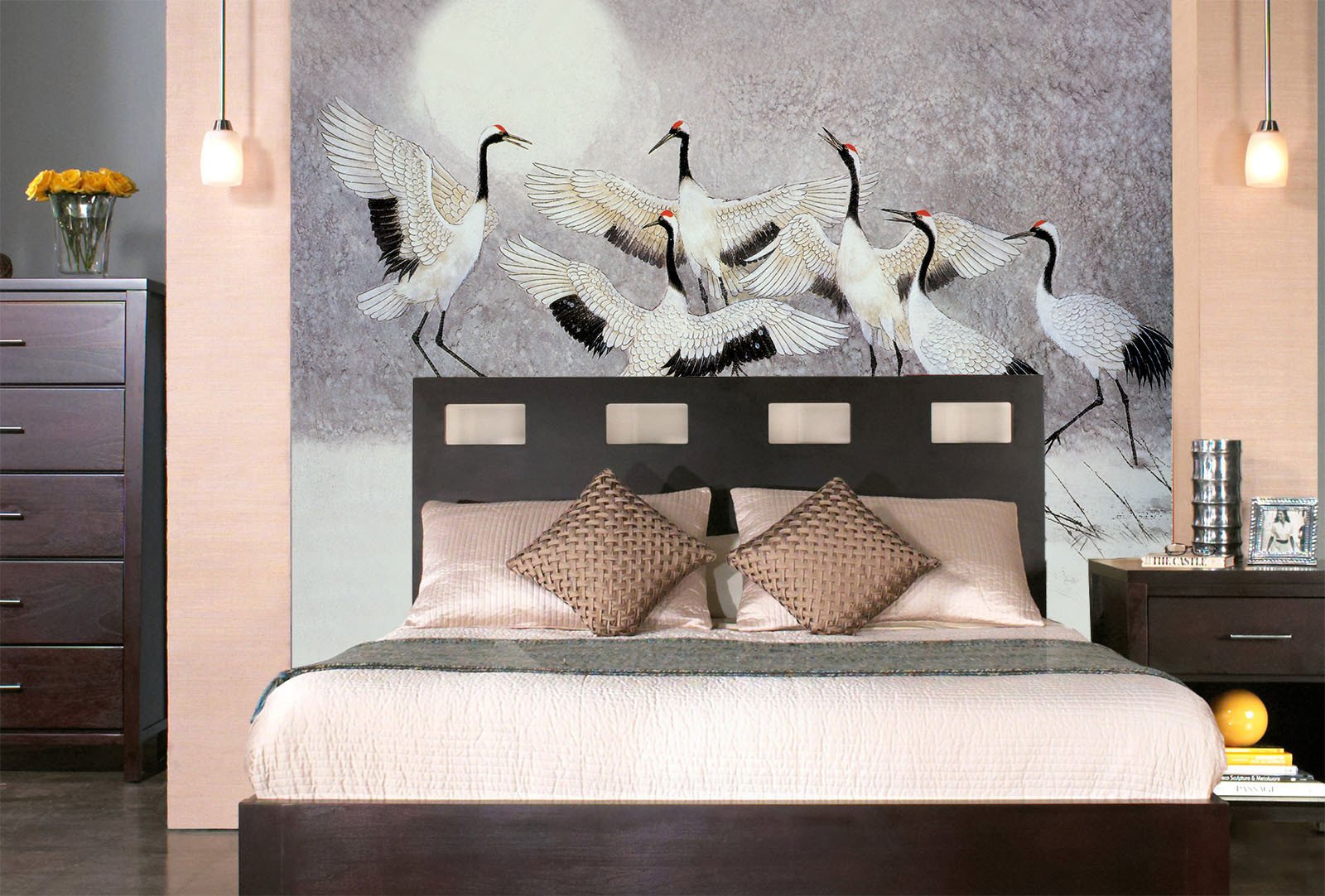 Dancing Cranes Wallpaper AJ Wallpaper