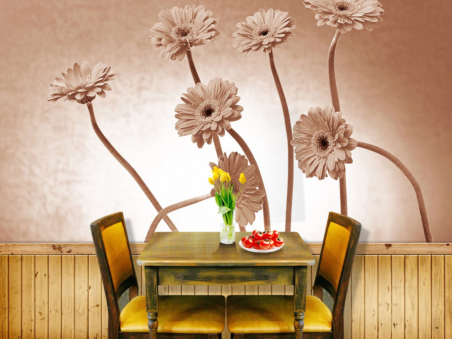 Graceful Chrysanthemums Wallpaper AJ Wallpaper