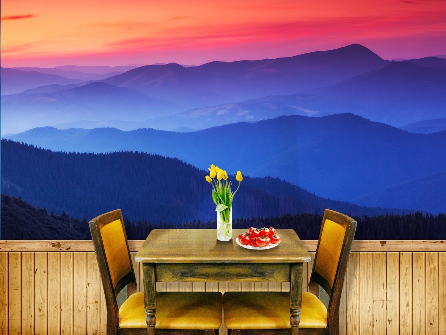 3D Blue Mountains 075 Wallpaper AJ Wallpaper