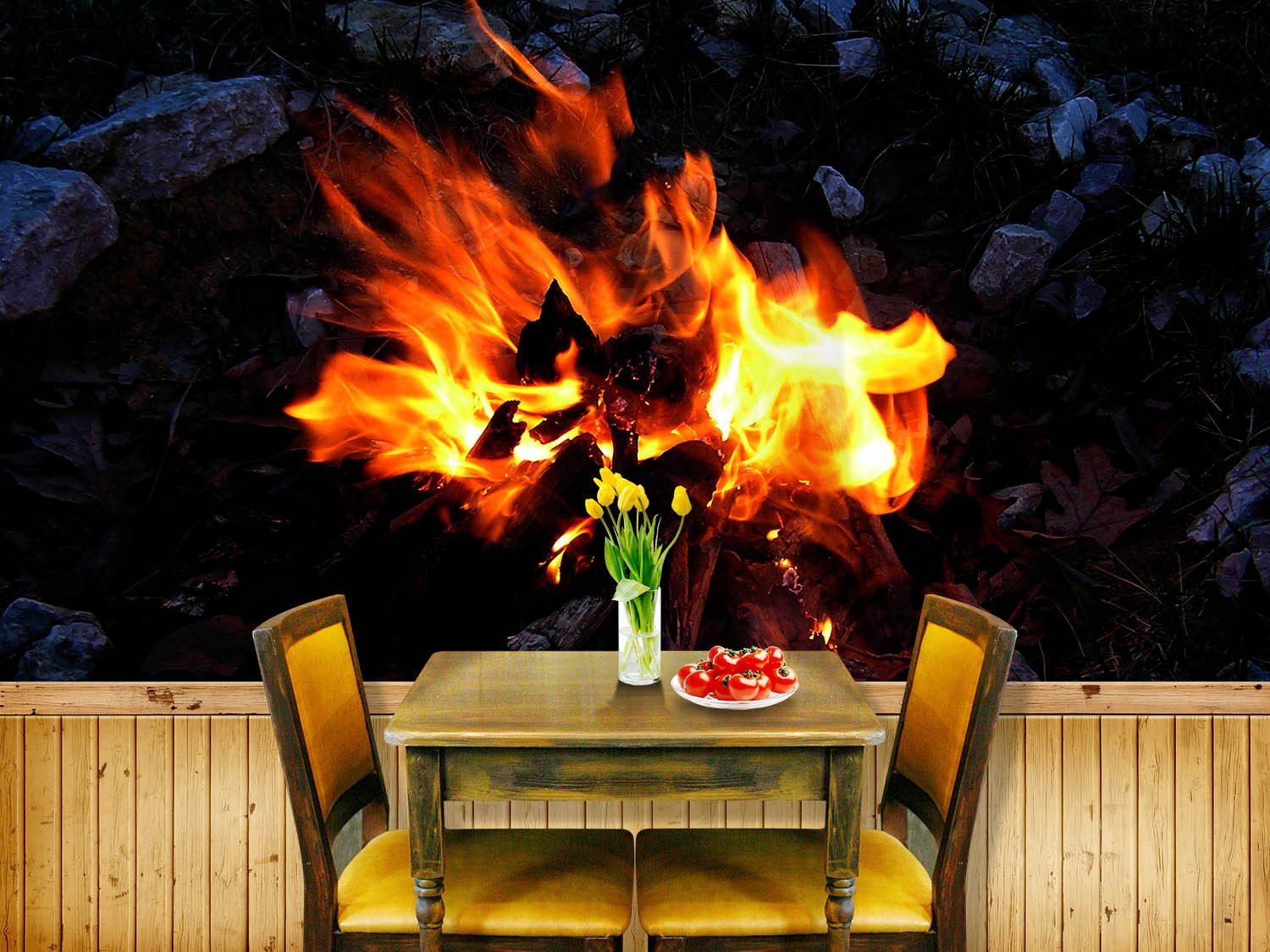 Burning Firewood Wallpaper AJ Wallpaper