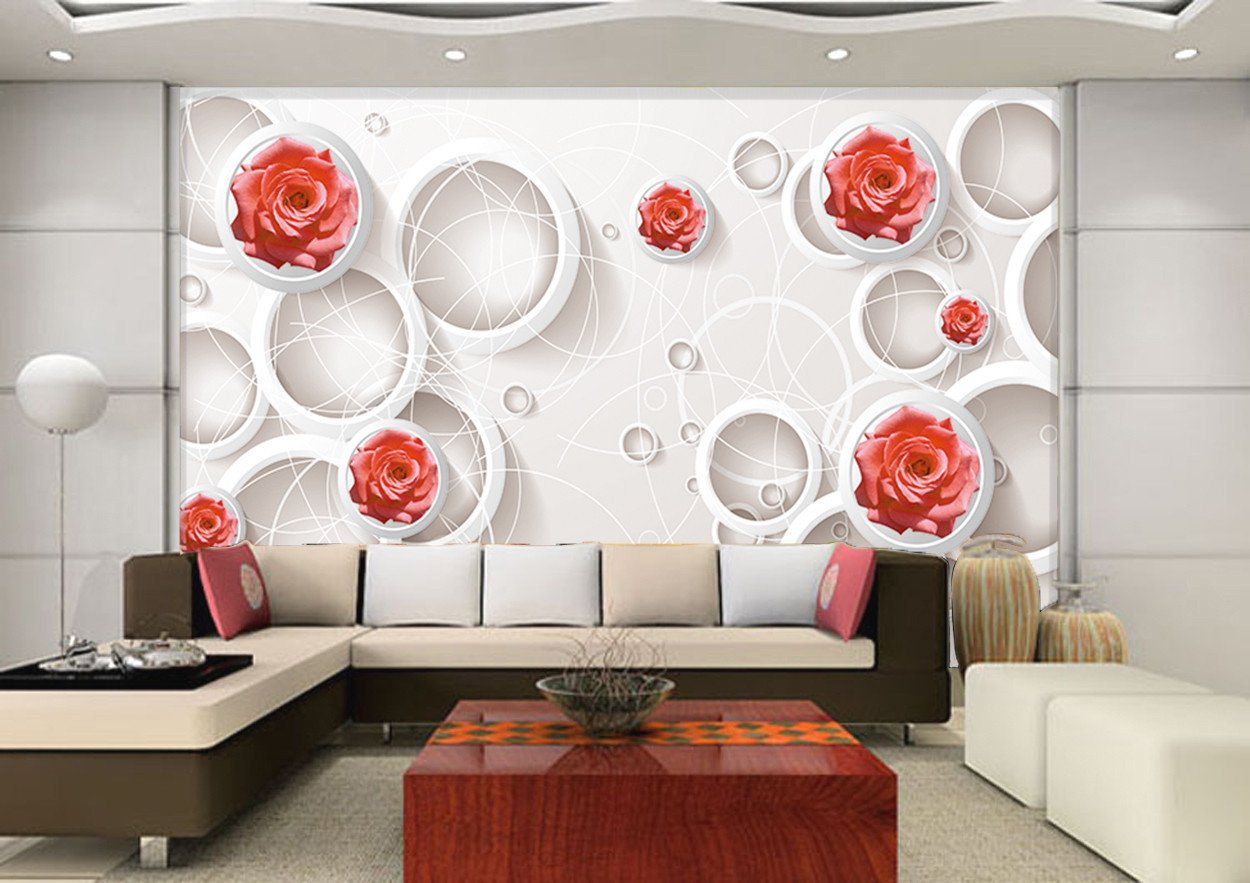 3D Red Rose Pattern 87 Wallpaper AJ Wallpaper 2