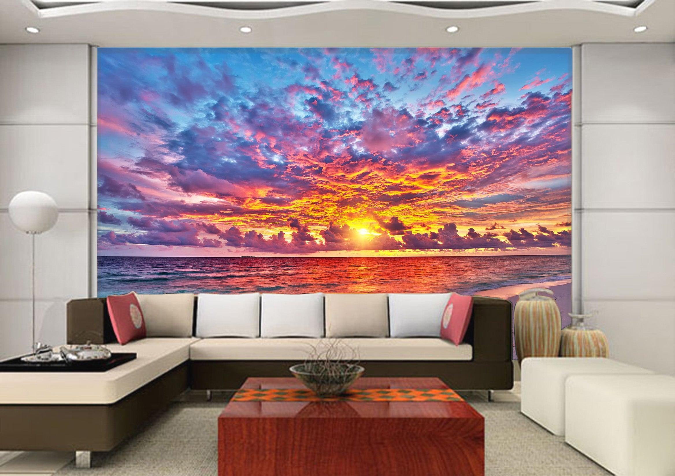 3D Yellow Sunset 1021 Wall Murals