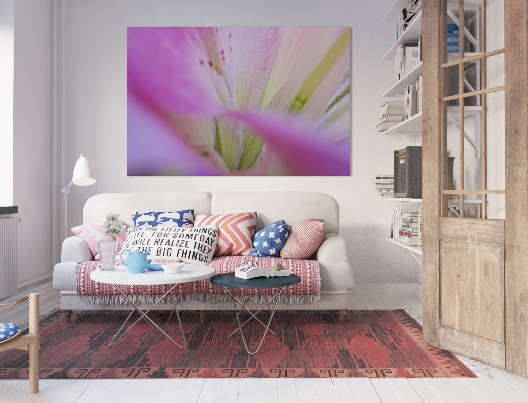 3D Purple Flowers 008 Kathy Barefield Wall Sticker